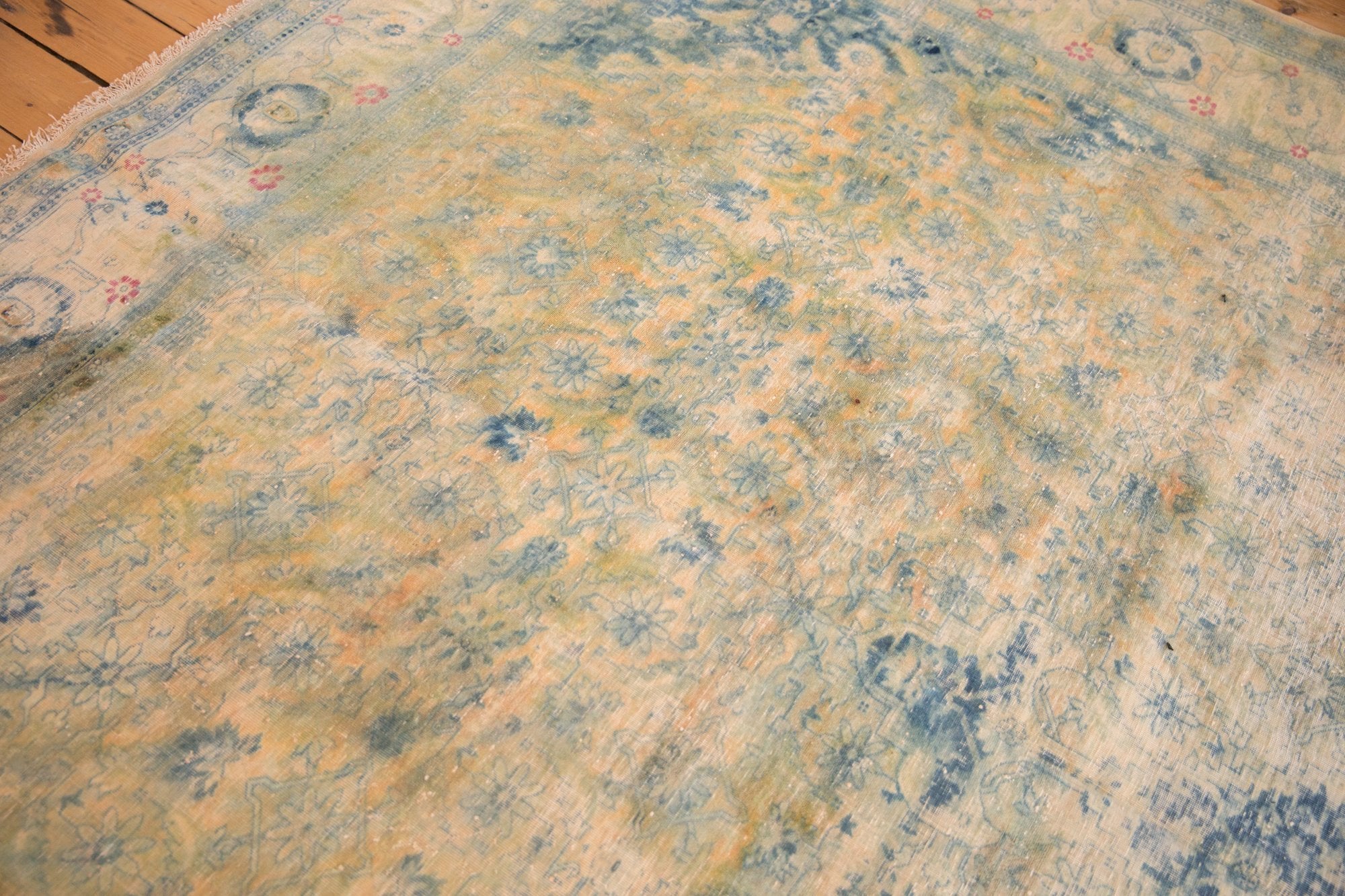 9x14.5 Vintage Distressed Bulgarian Herati Design Carpet by Old New House® - product image 10 for Resin Society