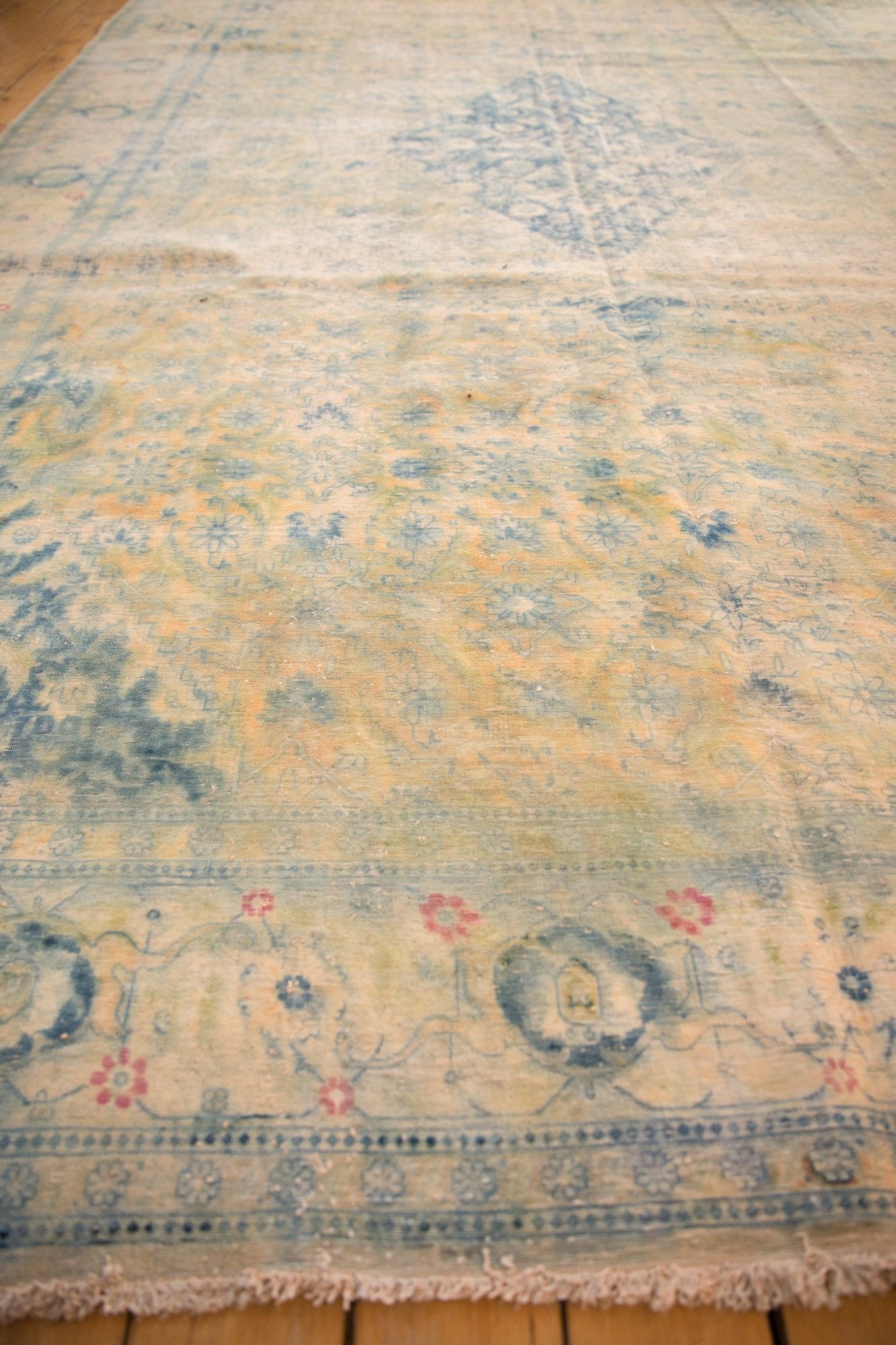 9x14.5 Vintage Distressed Bulgarian Herati Design Carpet by Old New House® - product image 11 for Resin Society