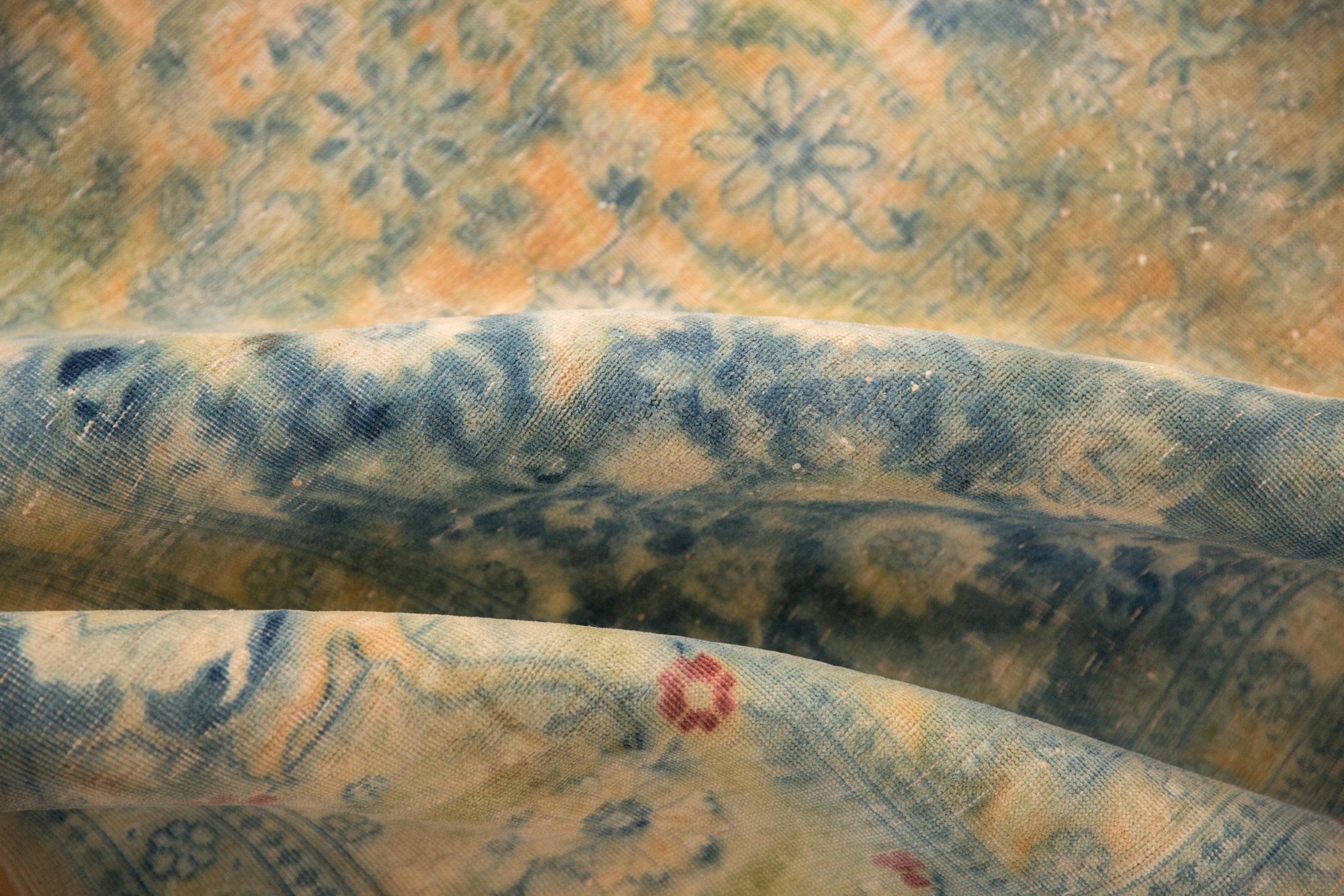 9x14.5 Vintage Distressed Bulgarian Herati Design Carpet by Old New House® - product image 15 for Resin Society