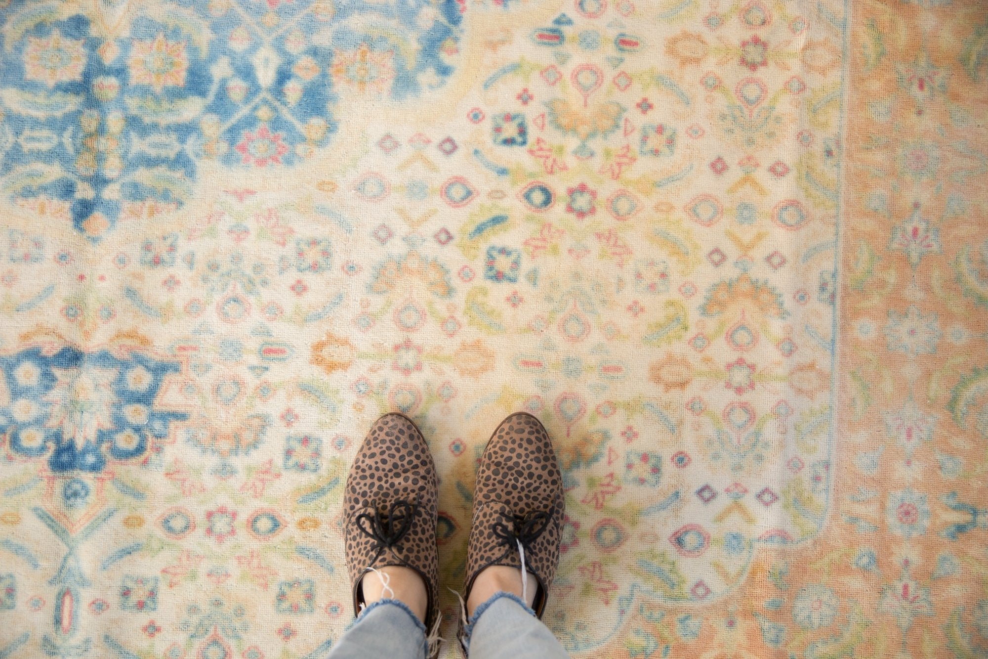 10x14 Vintage Distressed Bulgarian Herati Design Carpet by Old New House® - product image 12 for Resin Society