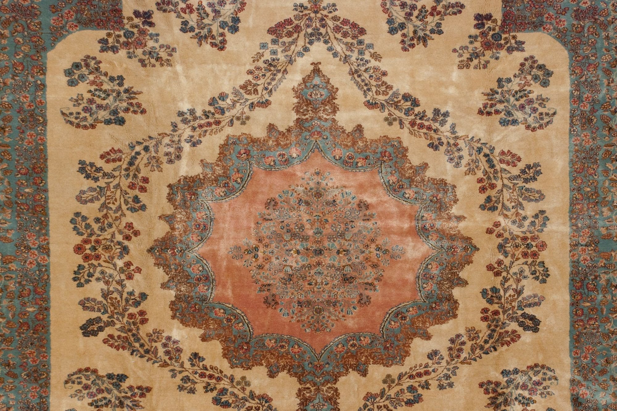 RESERVED 13.5x16 Vintage Fine Kerman Carpet
