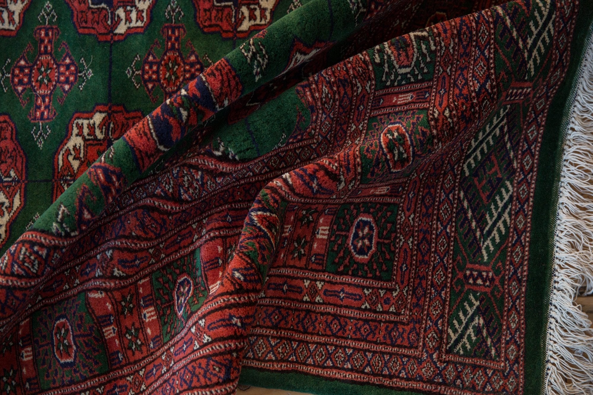 6x6.5 Vintage Fine Pakistani Bokhara Design Square Carpet by Old New House® - product image 9 for Resin Society