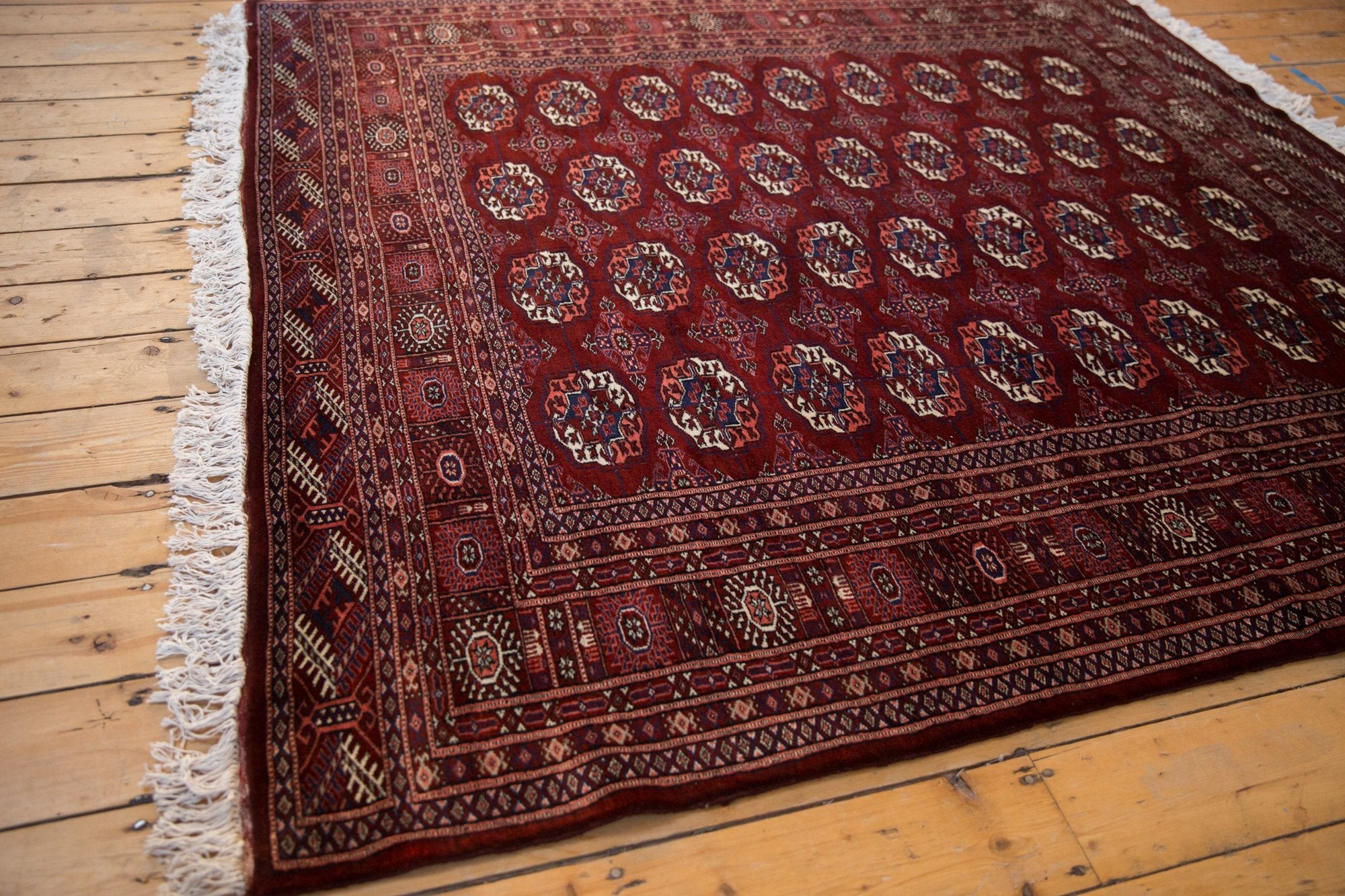 6x6.5 Vintage Fine Pakistani Bokhara Design Square Carpet by Old New House® - product image 6 for Resin Society