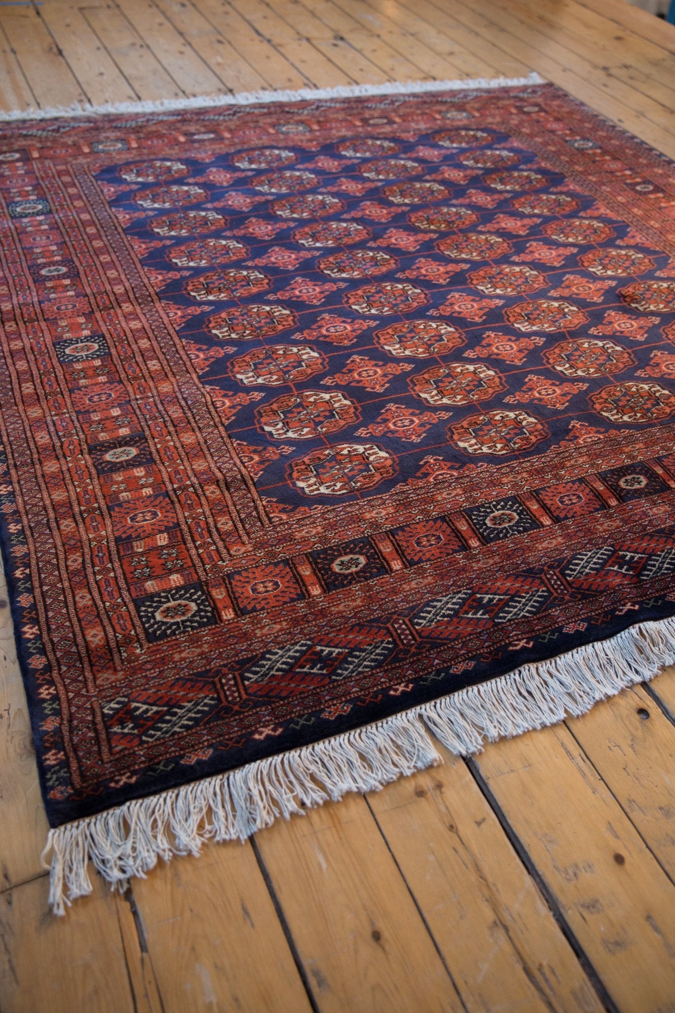 6.5x6.5 Vintage Fine Pakistani Bokhara Design Square Carpet by Old New House® - product image 6 for Resin Society