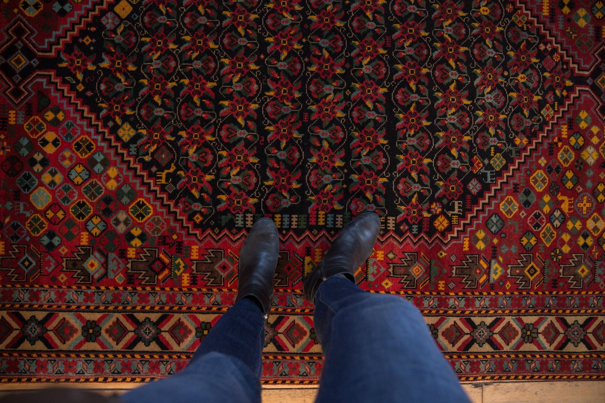 5x8 Vintage Indian Afshar Design Carpet by Old New House® - product image 2 for Resin Society