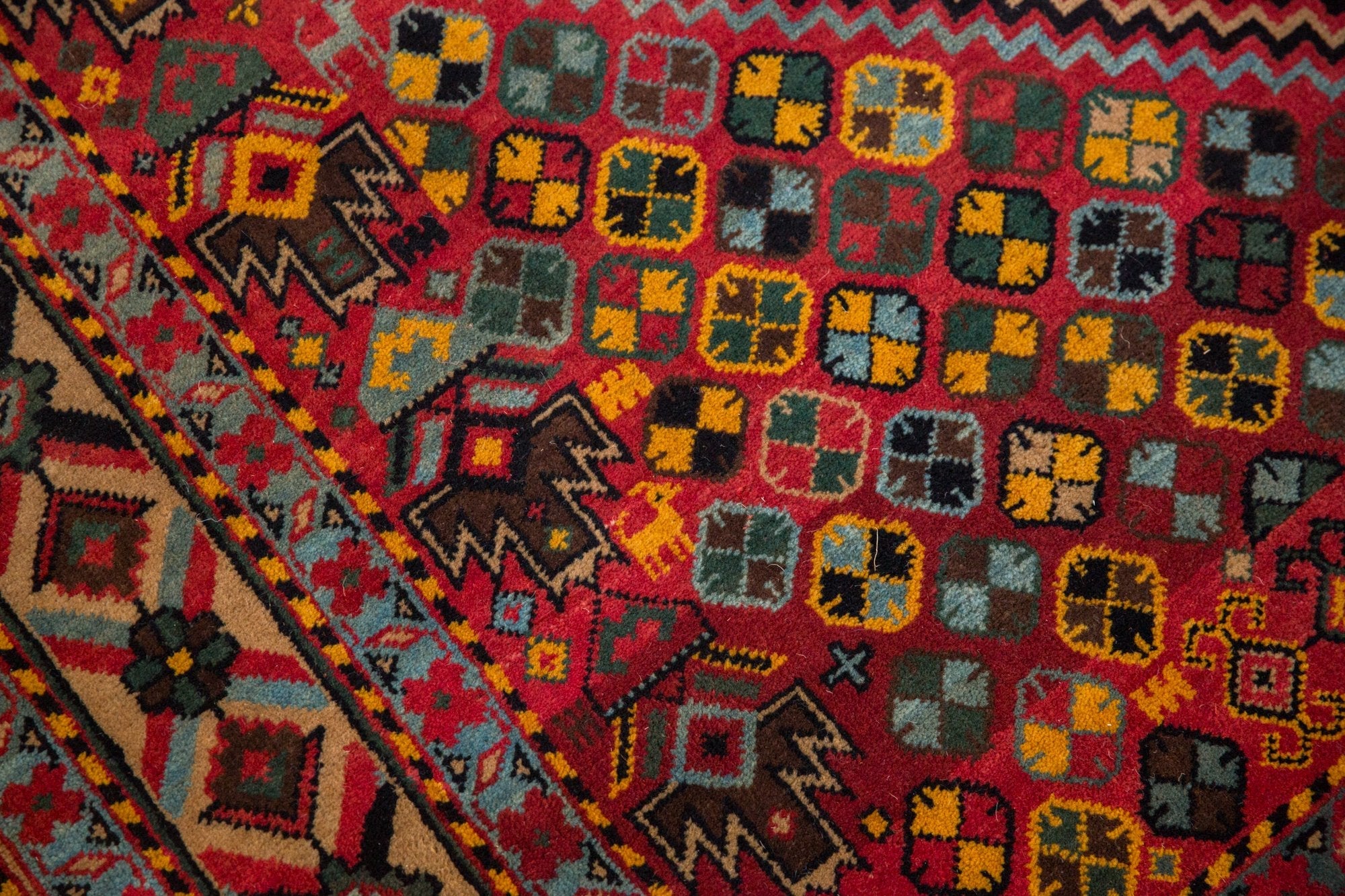 5x8 Vintage Indian Afshar Design Carpet by Old New House® - product image 10 for Resin Society