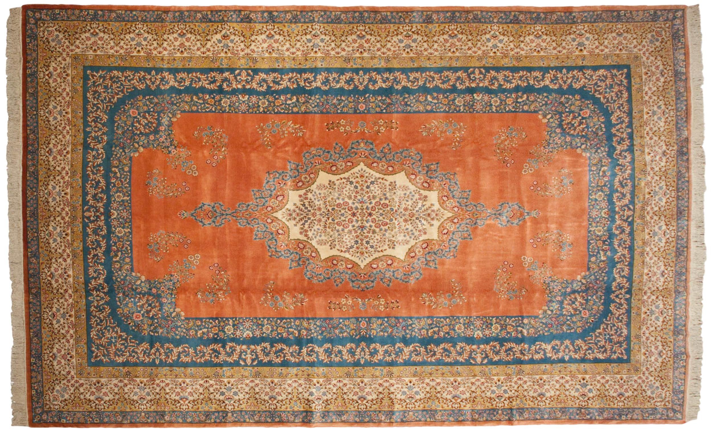 12x18.5 Vintage Bulgarian Kerman Design Carpet by Old New House® - main product image for Resin Society