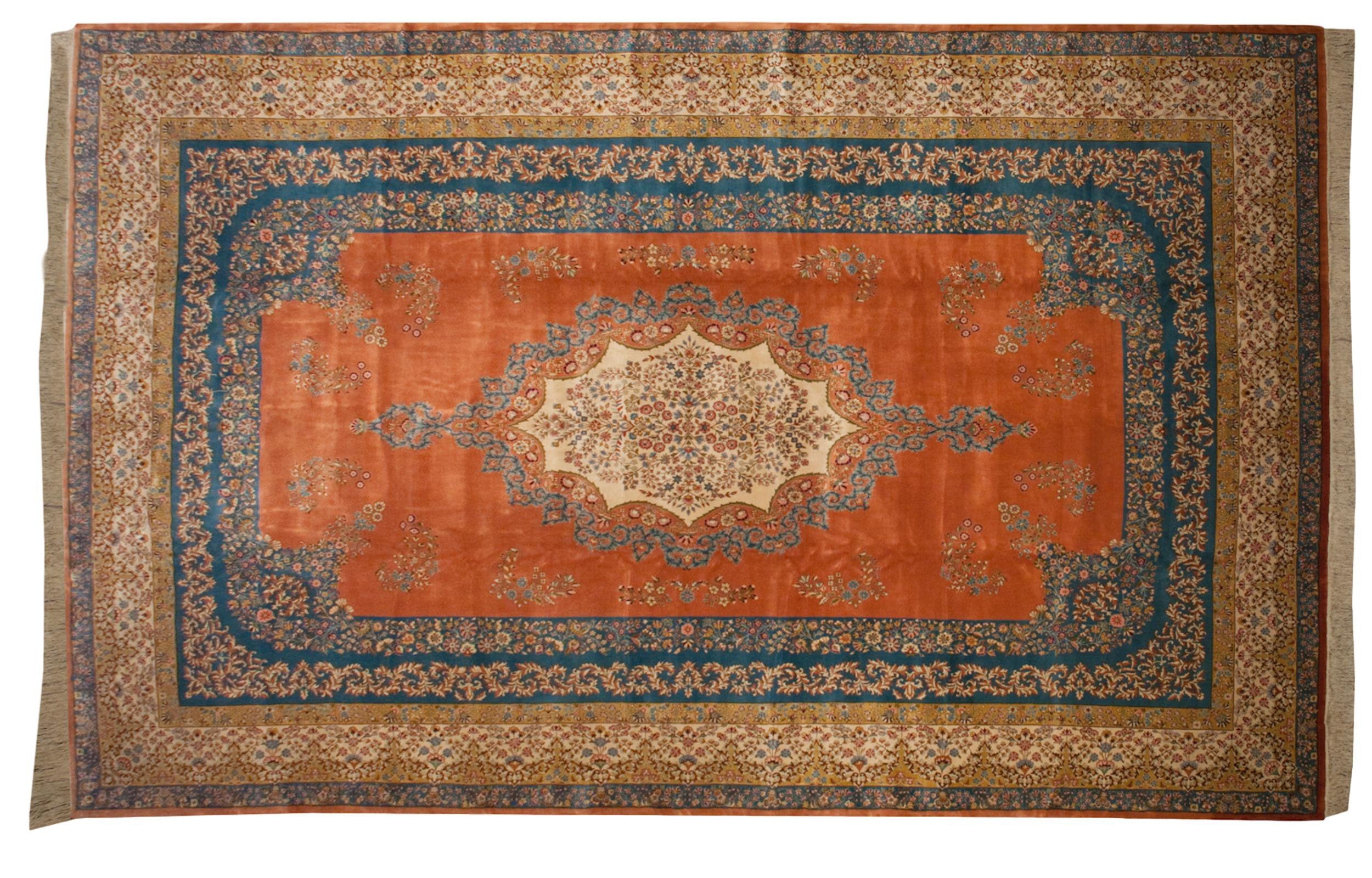 12x18.5 Vintage Bulgarian Kerman Design Carpet by Old New House® - product image 2 for Resin Society