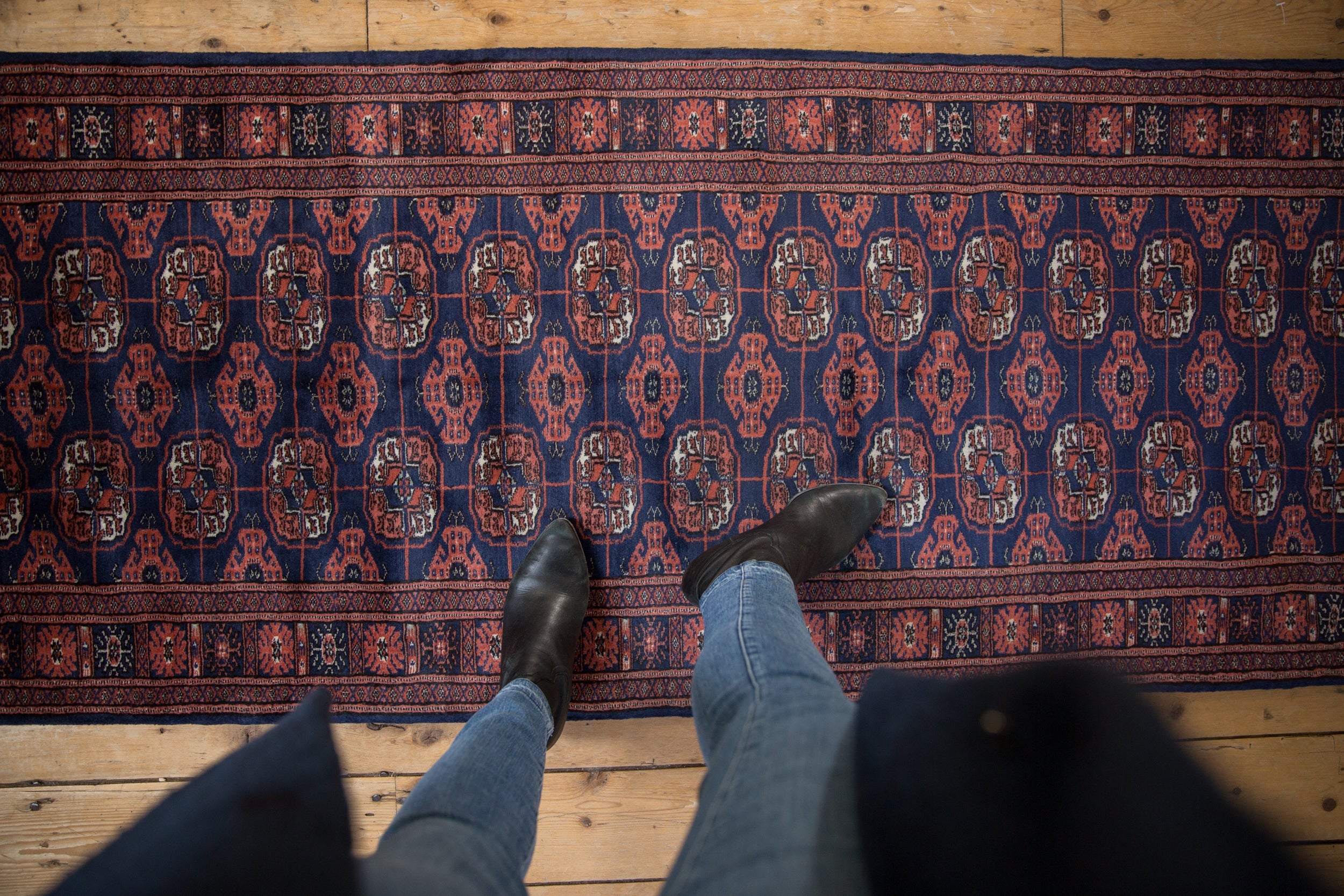 2.5x12 Vintage Fine Bokhara Rug Runner by Old New House® - product image 2 for Resin Society