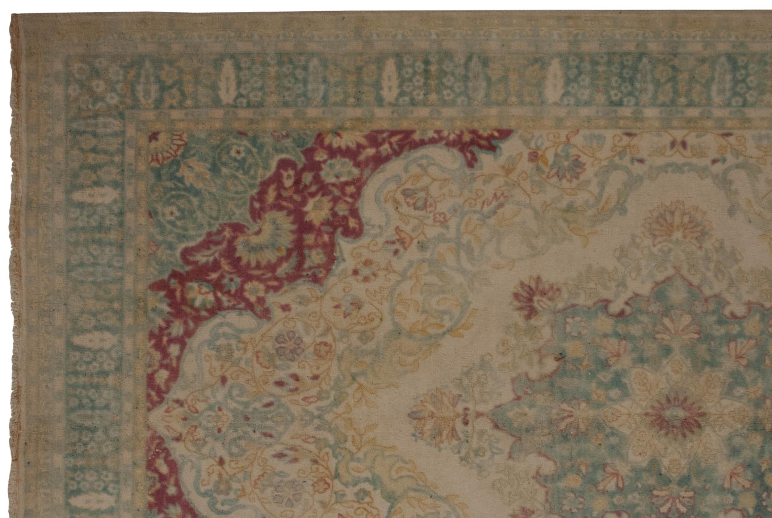 6x9 Vintage Distressed Bulgarian Kerman Design Carpet by Old New House® - product image 3 for Resin Society