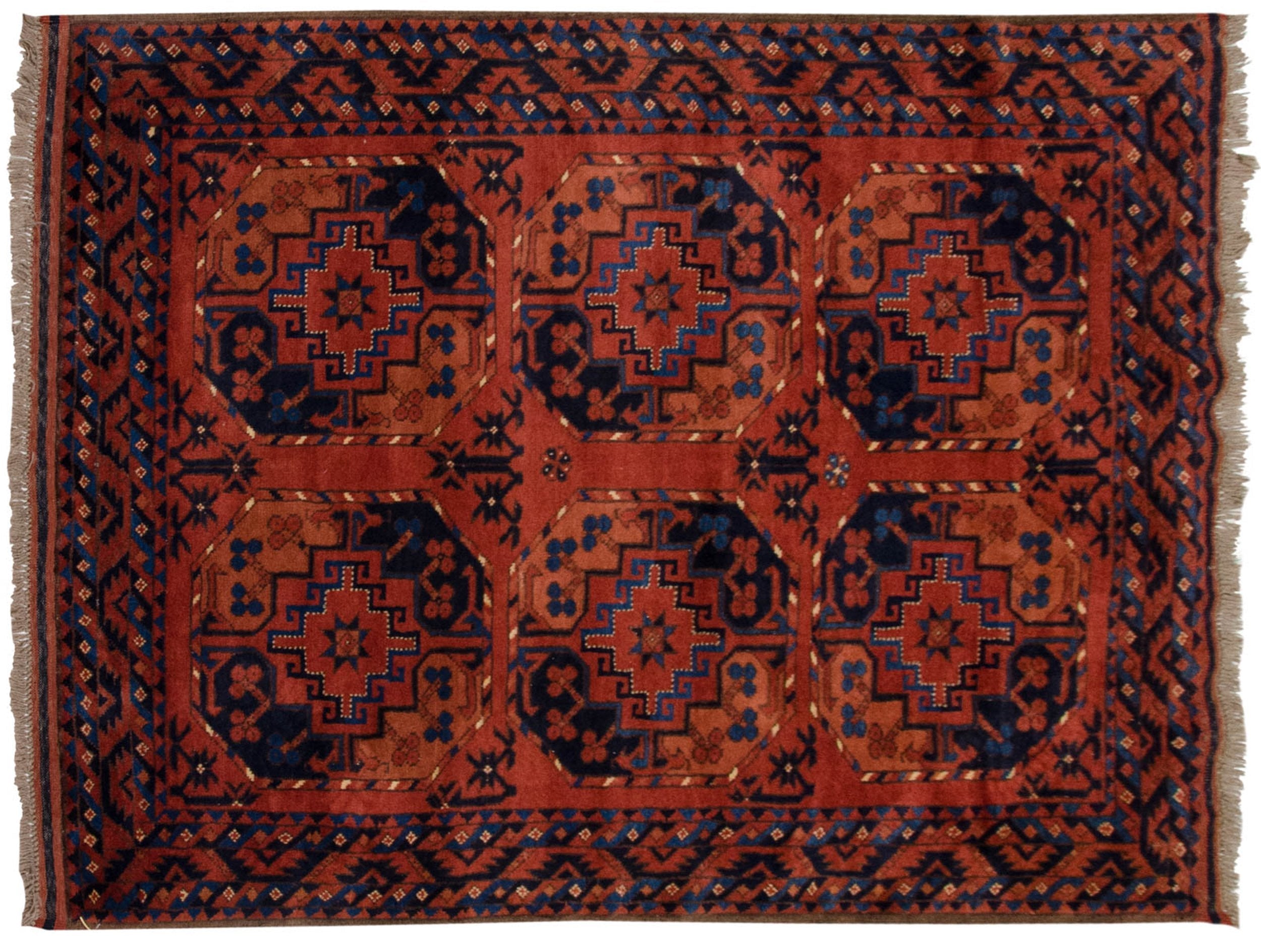 3.5x5 Vintage Pakistani Ersari Design Rug by Old New House® - main product image for Resin Society