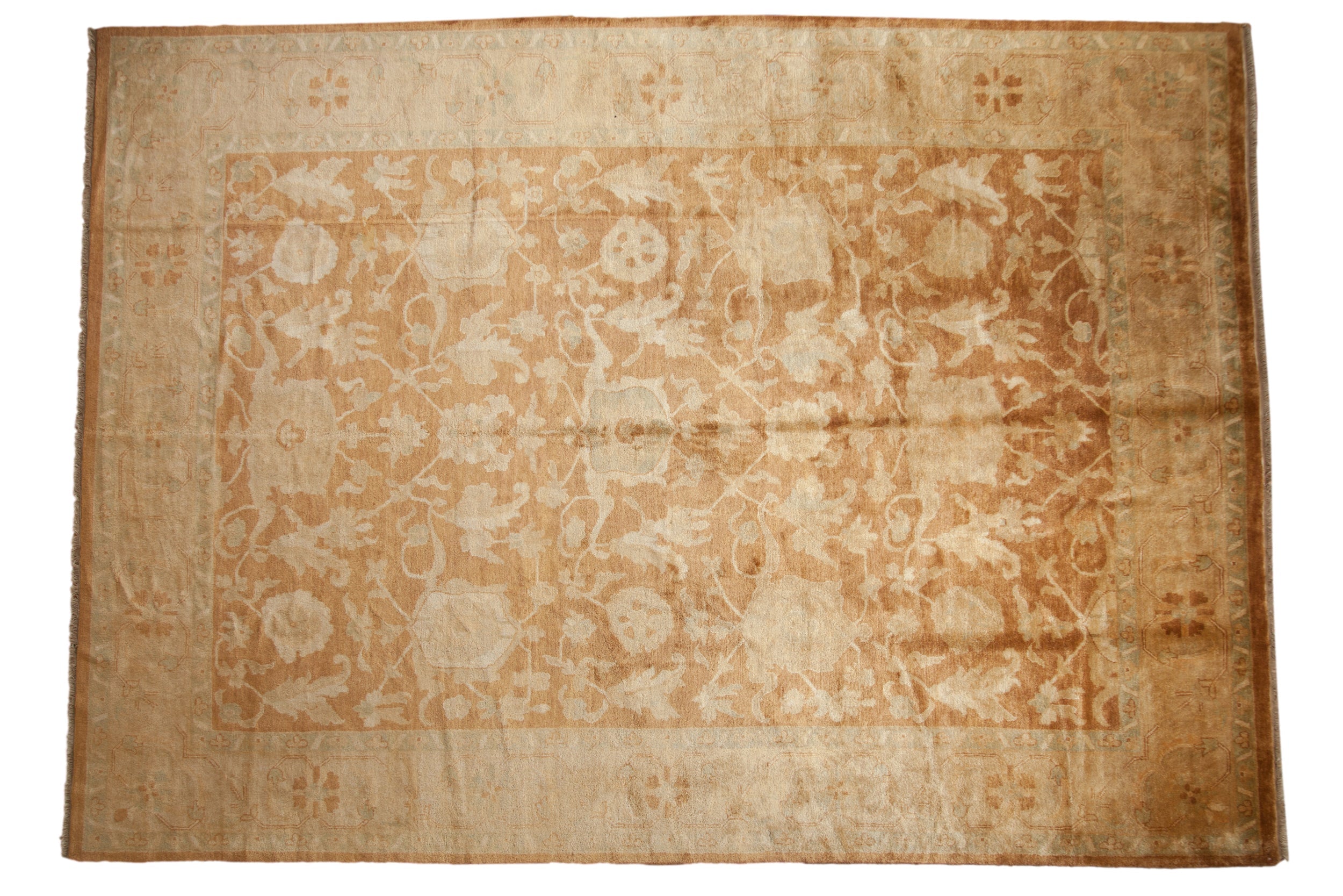 RESERVED 10x14 Vintage Gold Wash Indian Oushak Design Carpet