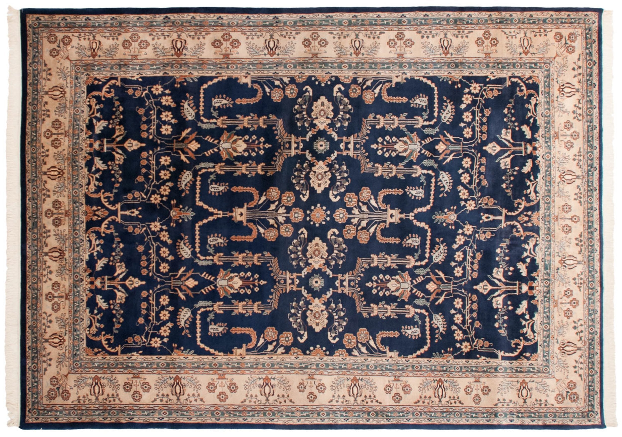 10x14 Vintage Indian Mohajeran Sarouk Design Carpet by Old New House® - main product image for Resin Society
