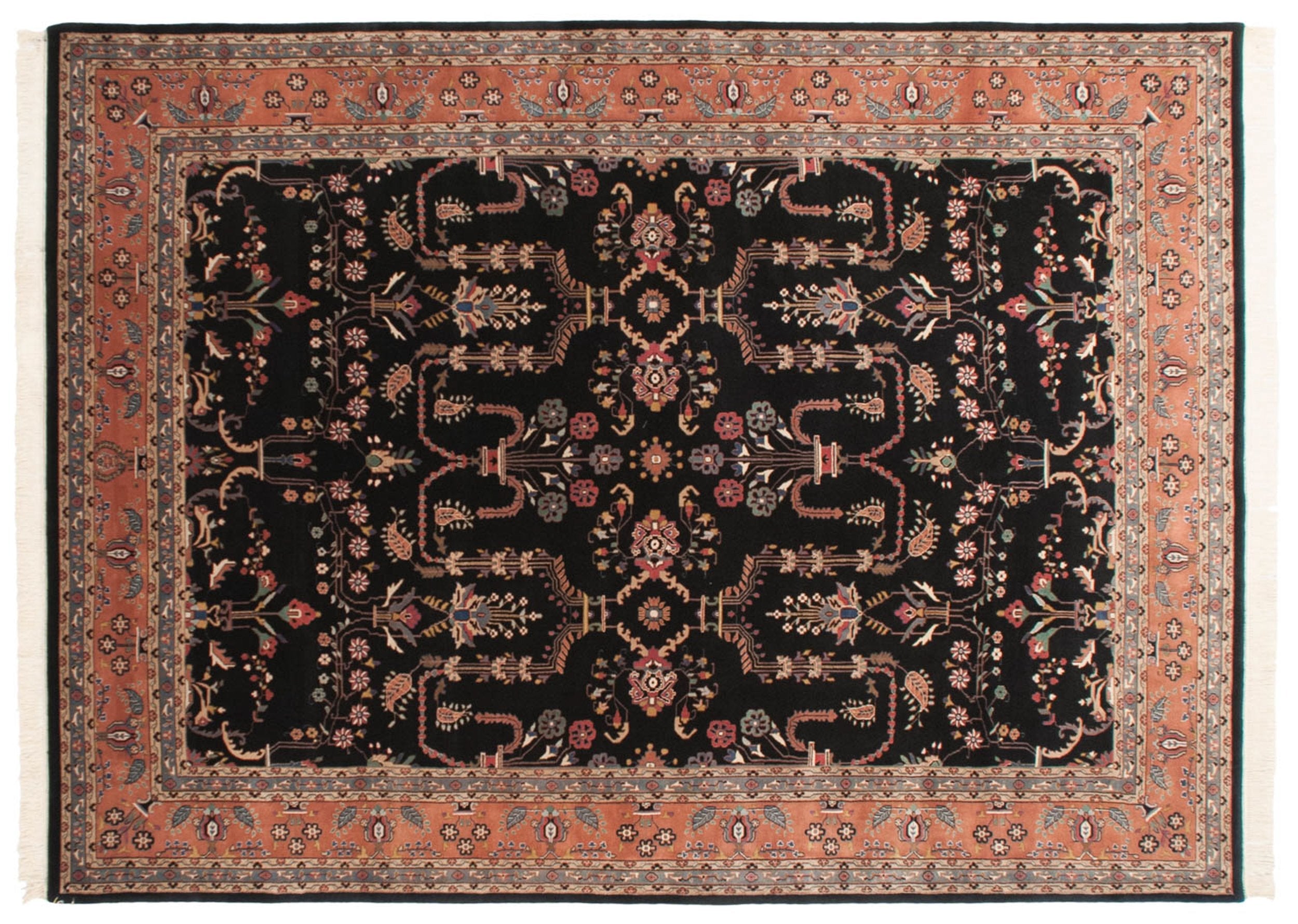 10x13.5 Vintage Indian Mohajeran Sarouk Design Carpet by Old New House® - main product image for Resin Society