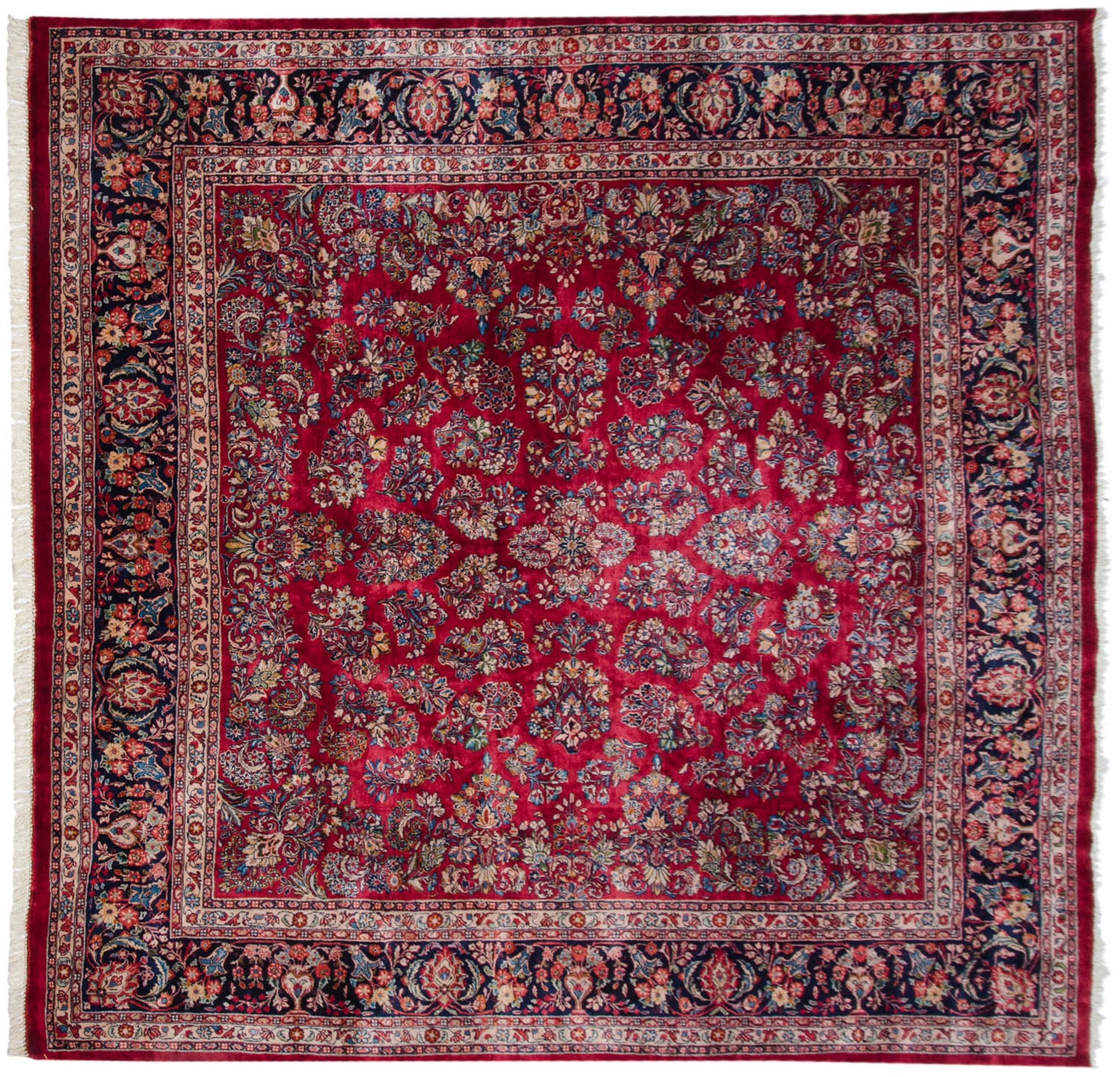 12x12 Vintage Fine Sarouk Square Carpet by Old New House® - product image 7 for Resin Society