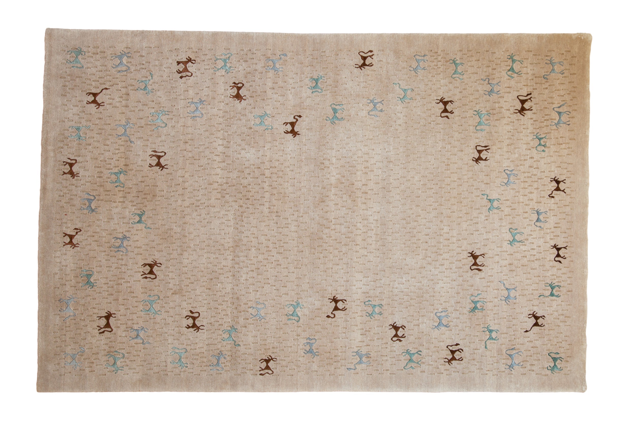 6x9 New Indian Folk Art Design Carpet by Old New House® - main product image for Resin Society
