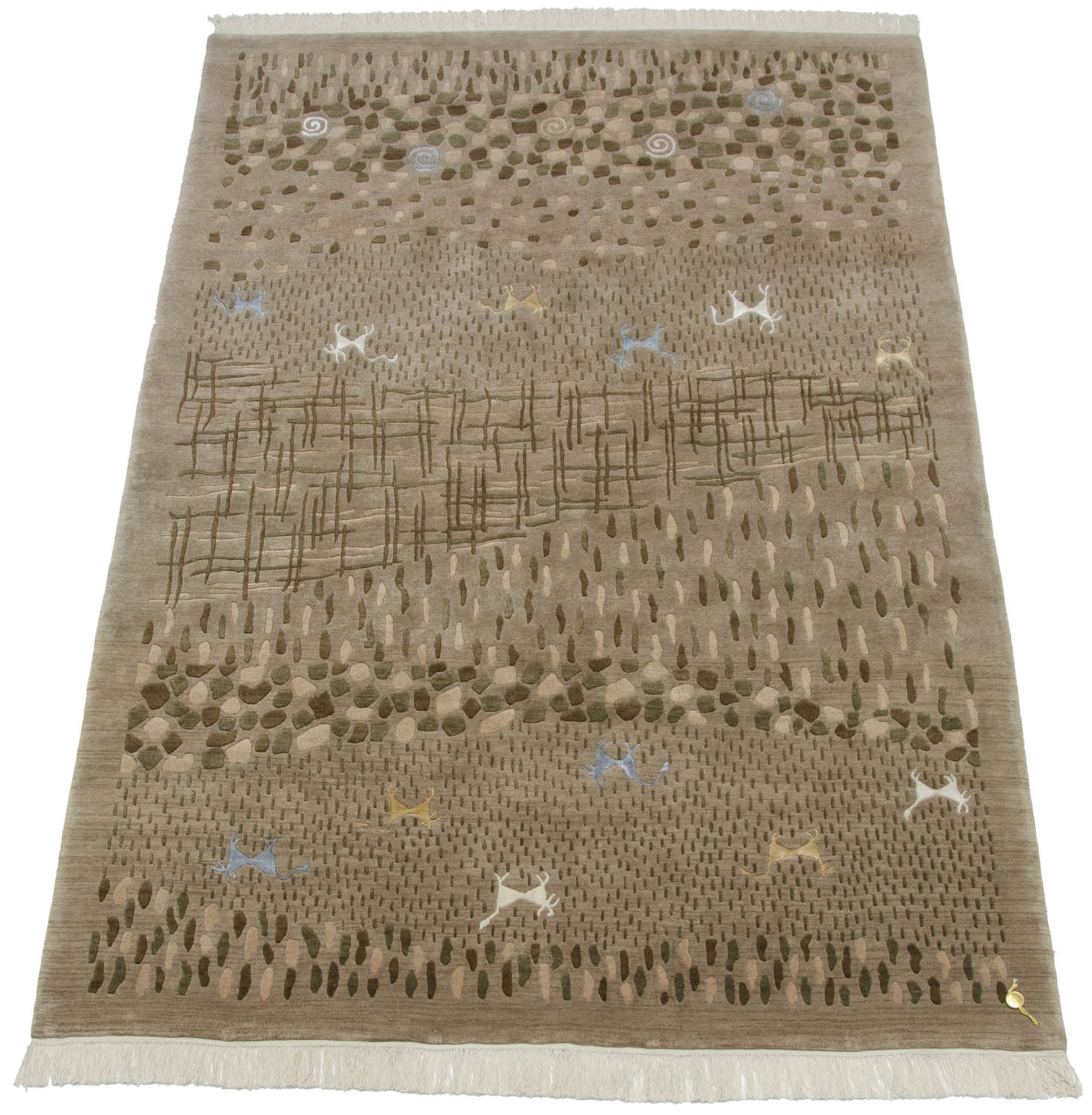 6x9 New Indian Folk Art Design Carpet by Old New House® - product image 3 for Resin Society