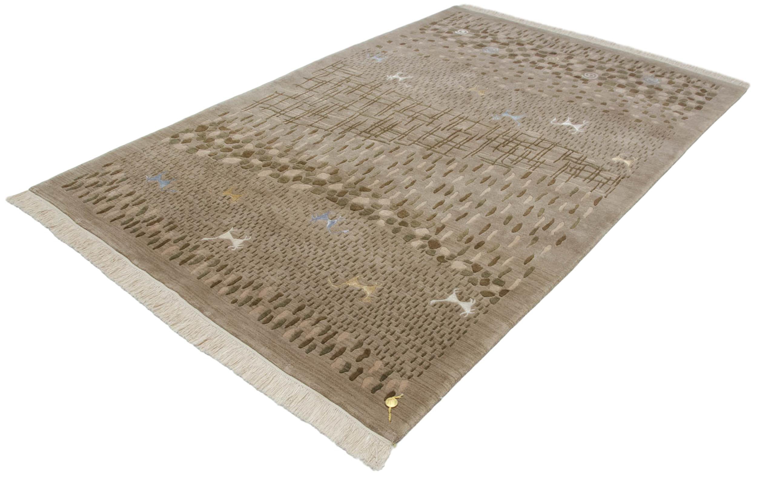 6x9 New Indian Folk Art Design Carpet by Old New House® - product image 10 for Resin Society