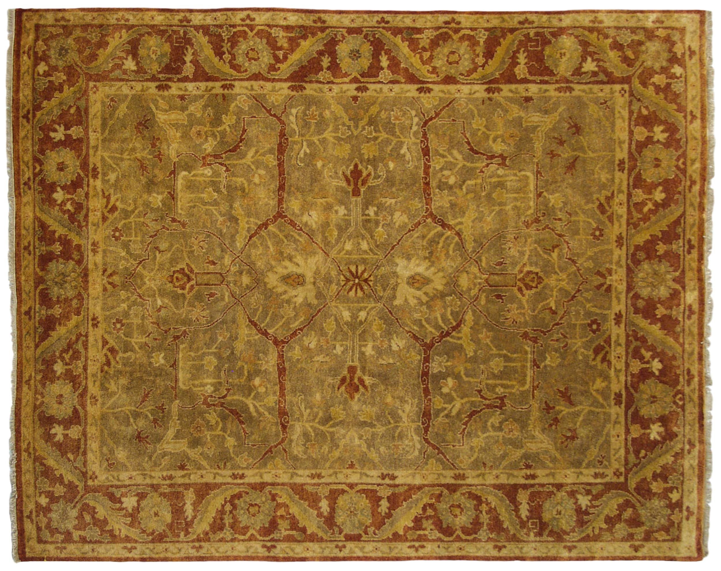 8x10 New Gold Wash Indian Oushak Design Carpet by Old New House® - main product image for Resin Society