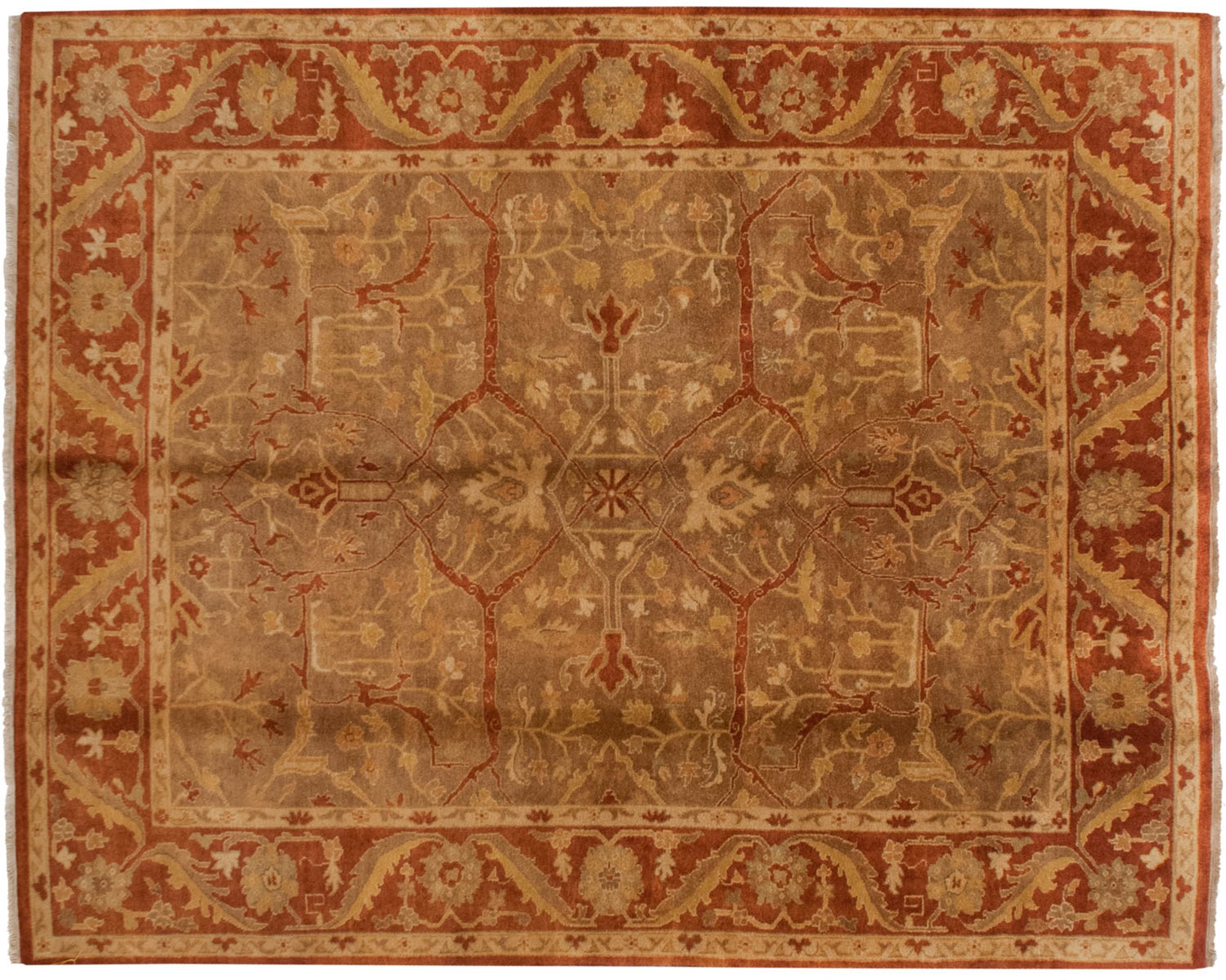 8x10 New Gold Wash Indian Oushak Design Carpet by Old New House® - main product image for Resin Society