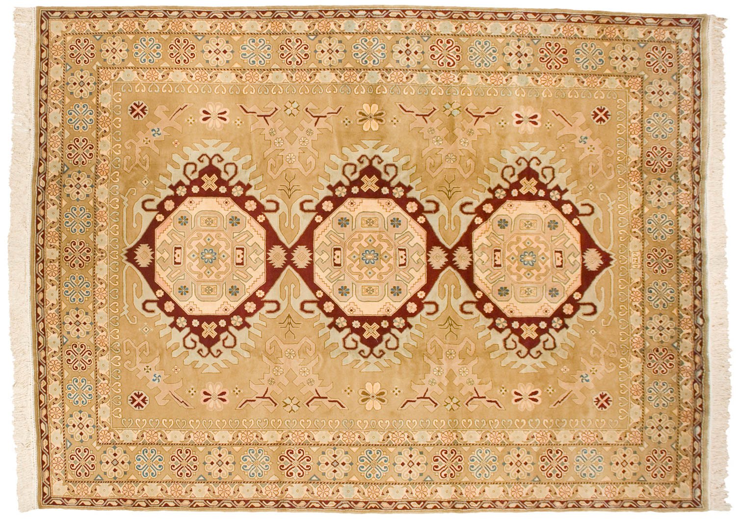 9x12 Vintage Distressed Bulgarian Caucasian Design Carpet by Old New House® - main product image for Resin Society