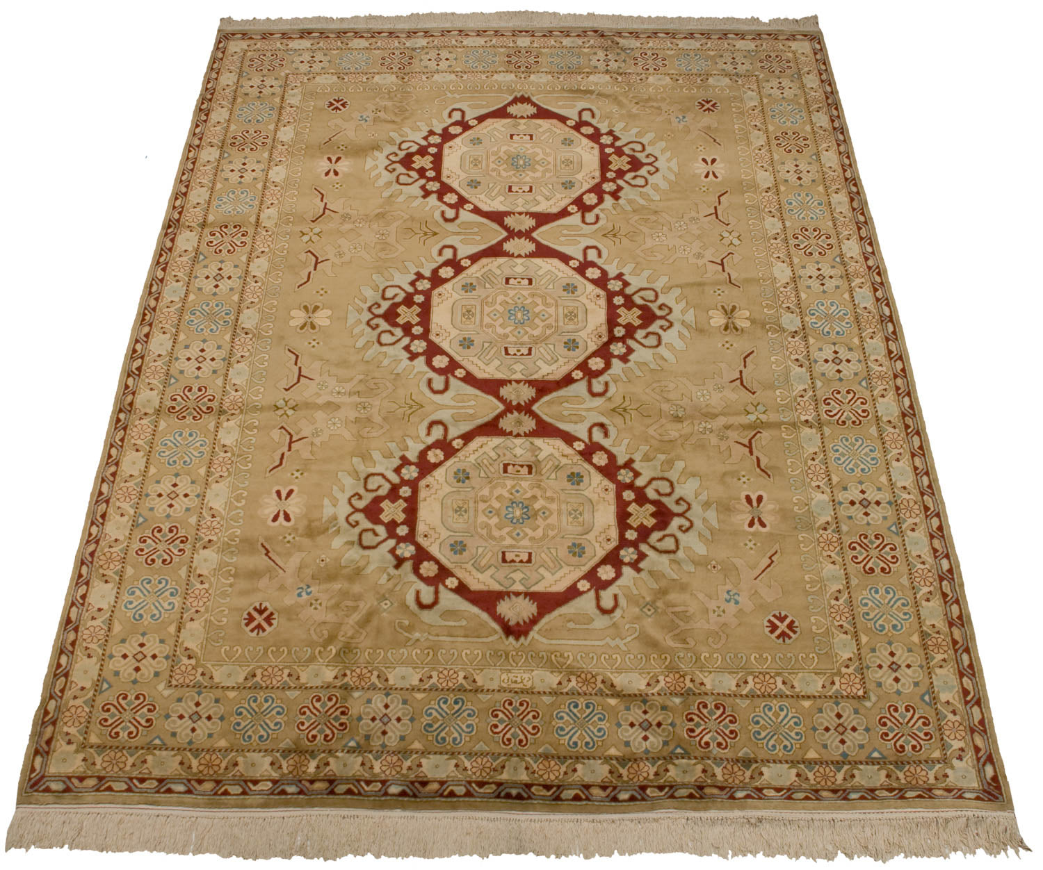 9x12 Vintage Distressed Bulgarian Caucasian Design Carpet by Old New House® - product image 6 for Resin Society
