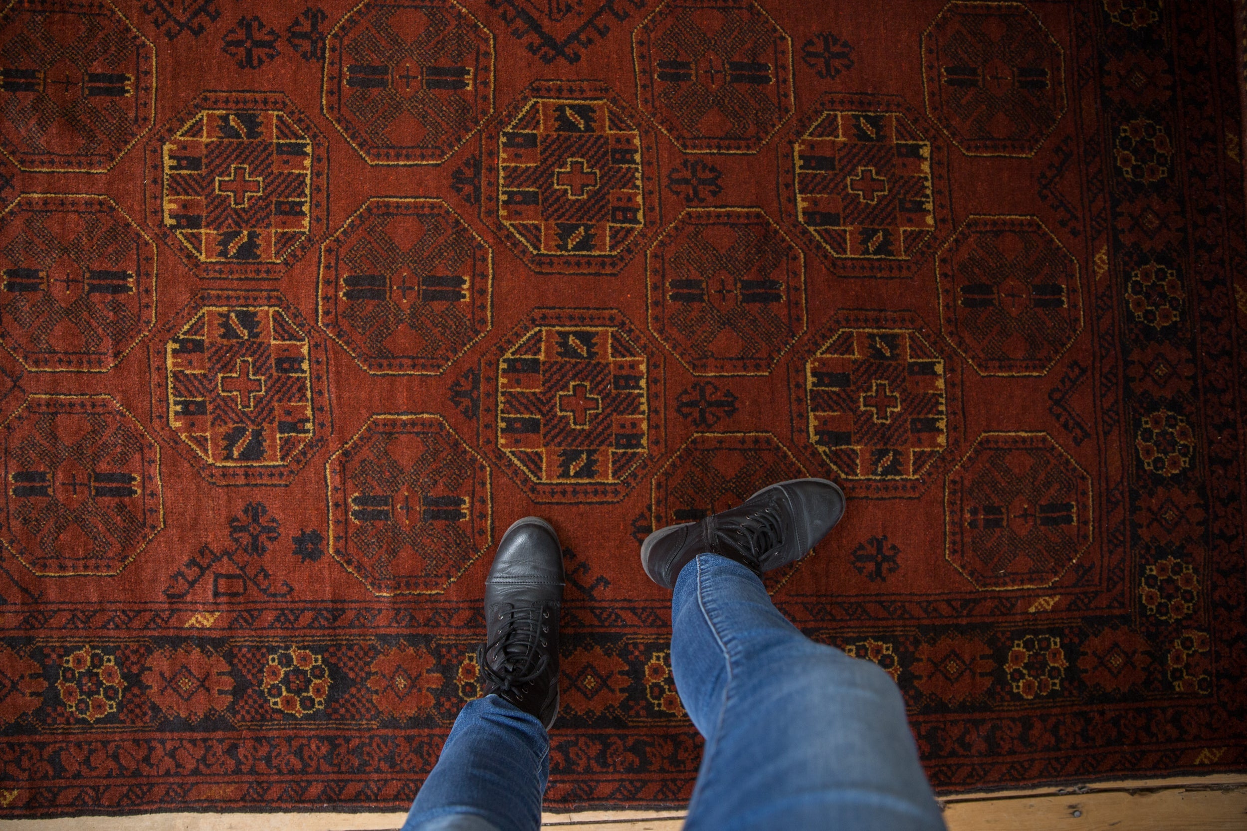 4.5x7 Vintage Afghani Bokhara Design Rug by Old New House® - product image 2 for Resin Society