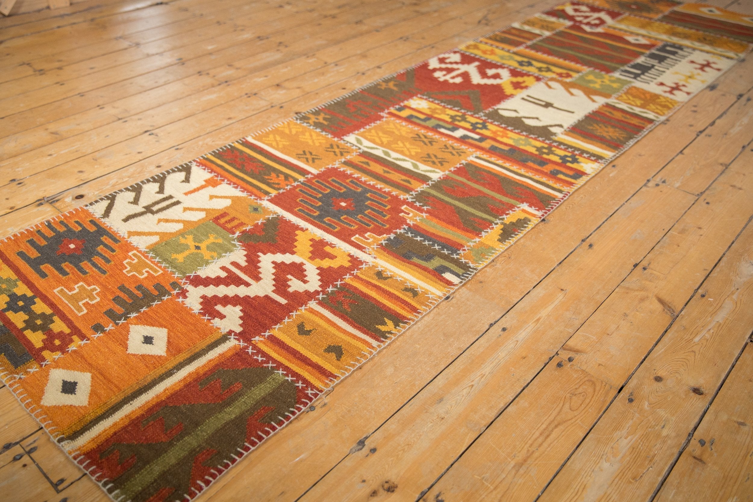 3x11.5 New Patchwork Kilim Rug Runner