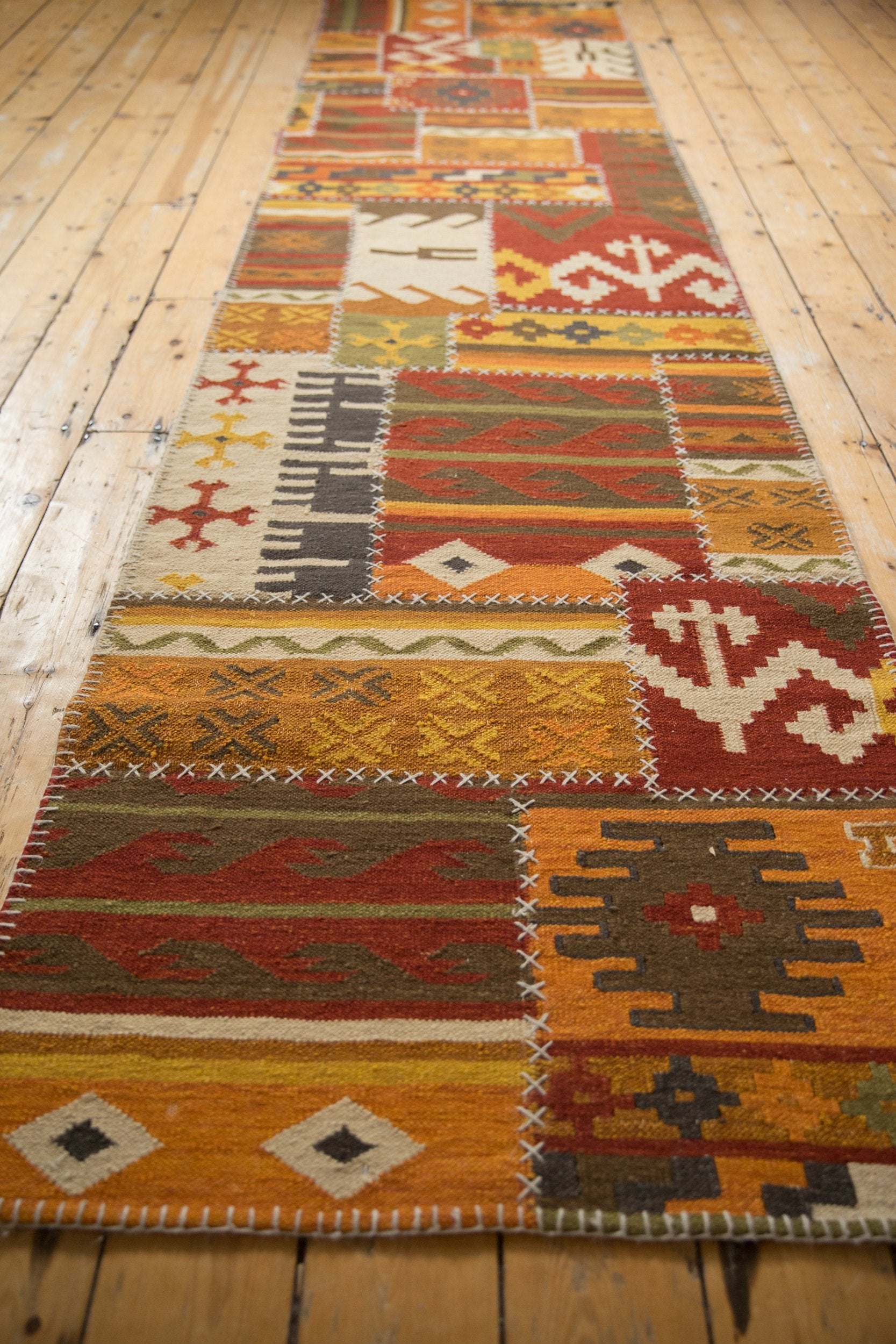 3x11.5 New Patchwork Kilim Rug Runner