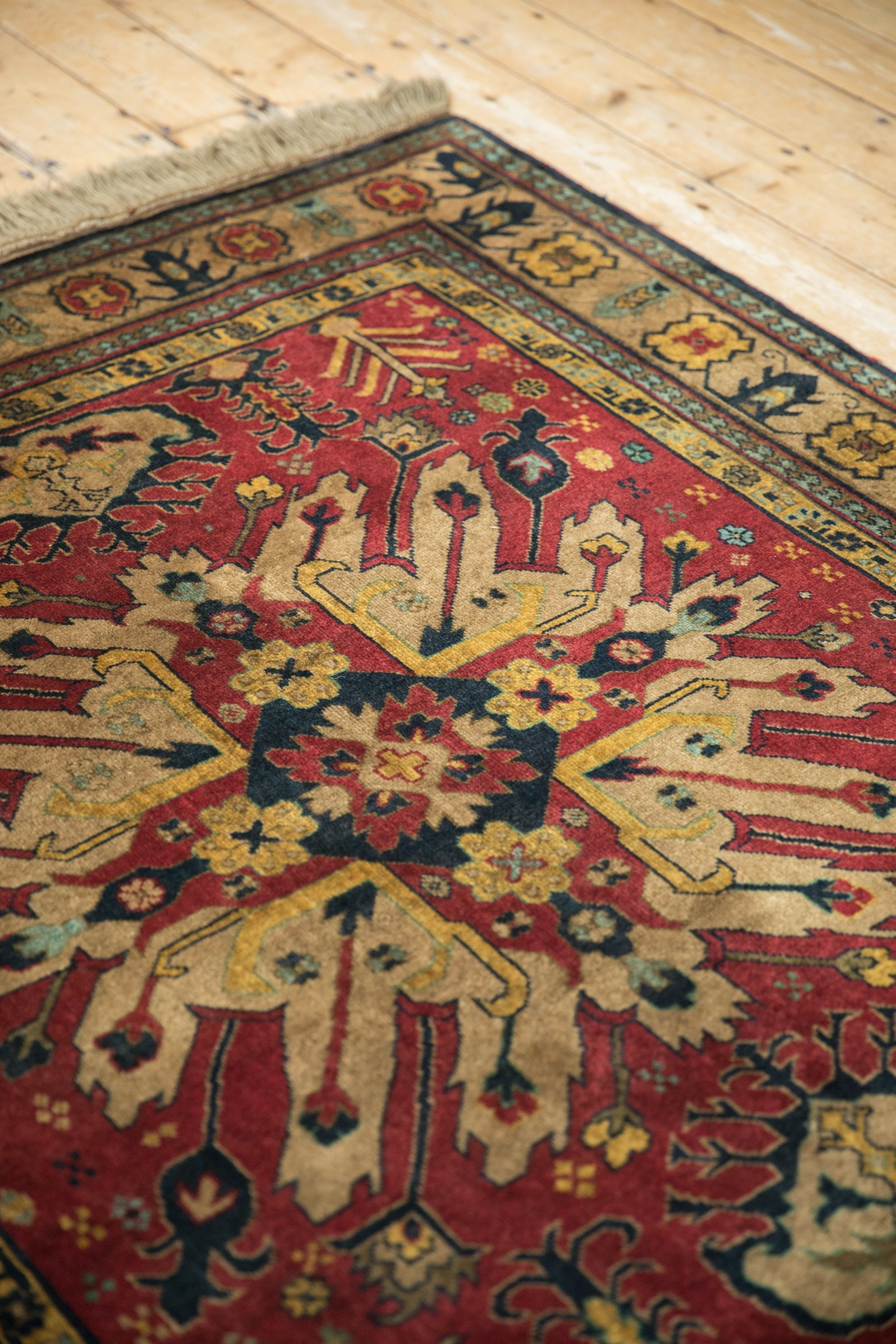 4.5x5.5 Vintage Indian Kazak Design Square Rug by Old New House® - product image 9 for Resin Society