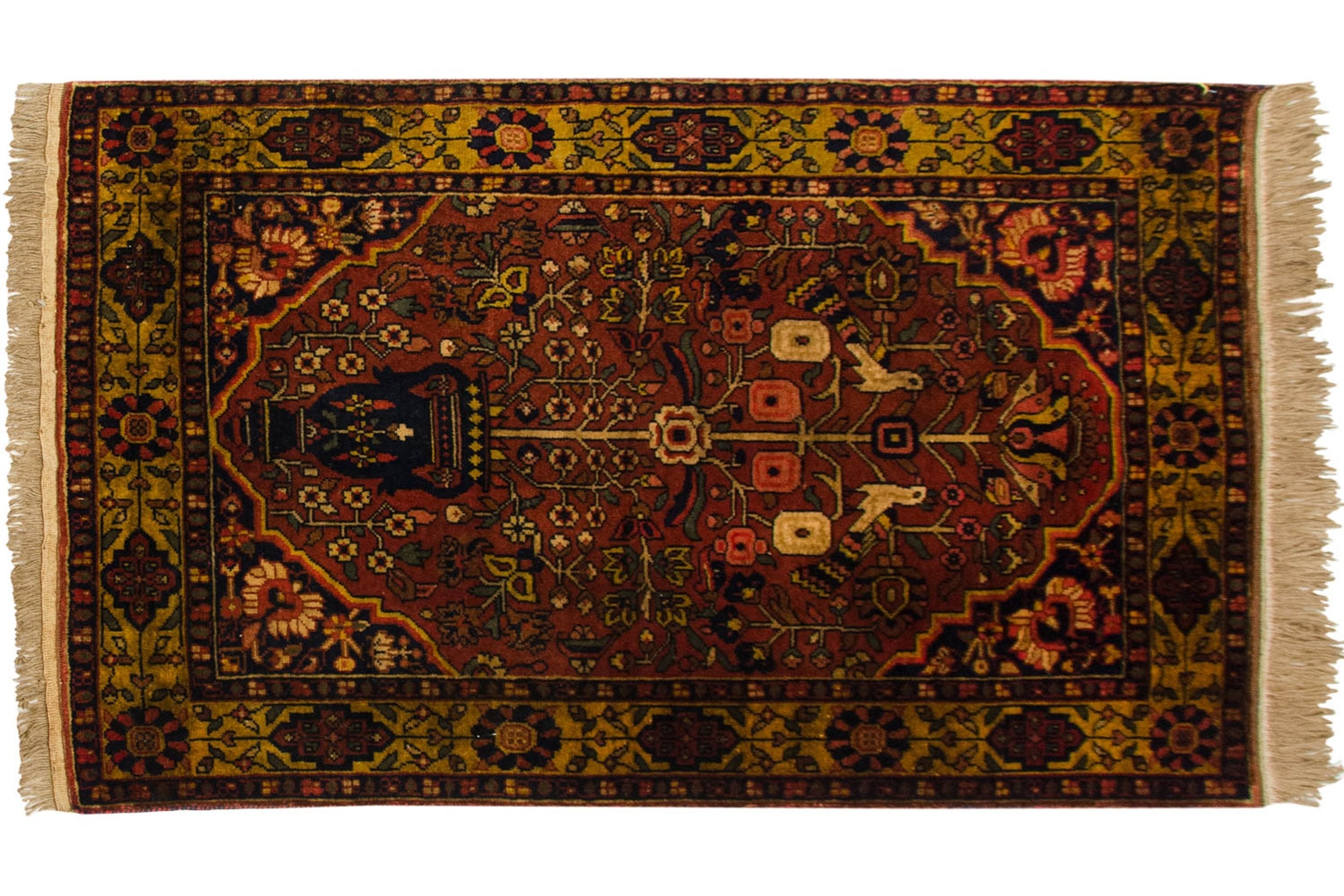 3x5 Vintage Indian Bakhtiari Design Rug by Old New House® - product image 2 for Resin Society