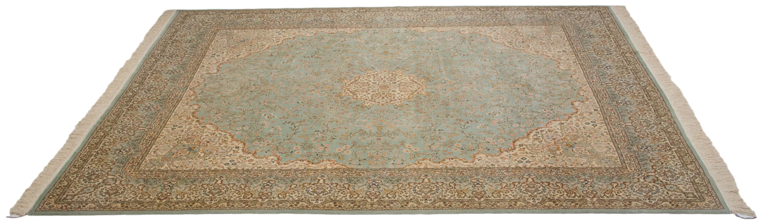 12x14 Vintage Fine Bulgarian Kerman Design Square Carpet by Old New House® - product image 3 for Resin Society