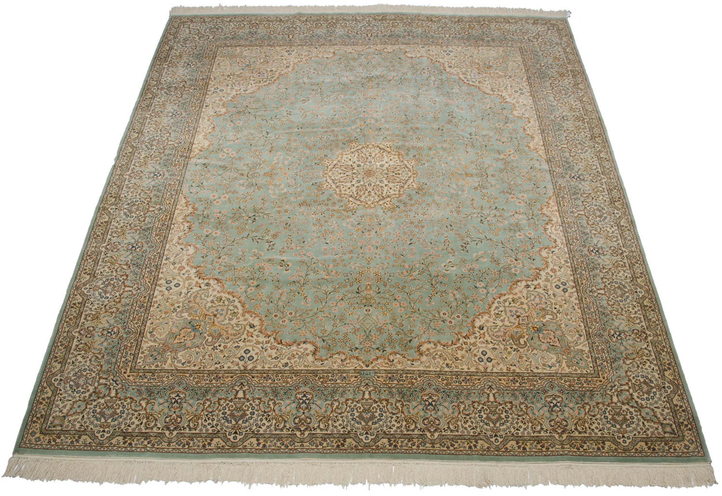 12x14 Vintage Fine Bulgarian Kerman Design Square Carpet by Old New House® - product image 6 for Resin Society