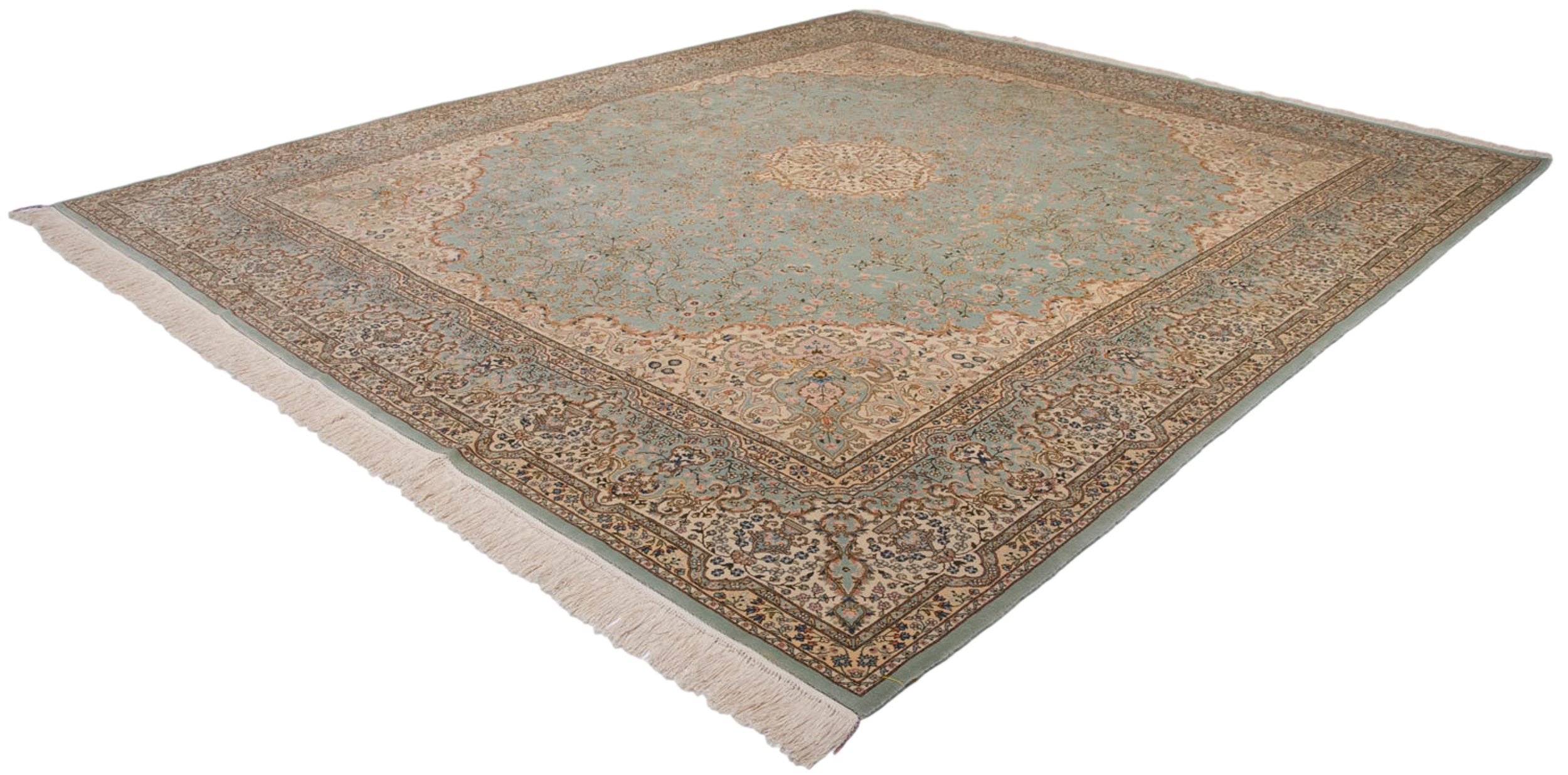 12x14 Vintage Fine Bulgarian Kerman Design Square Carpet by Old New House® - product image 7 for Resin Society