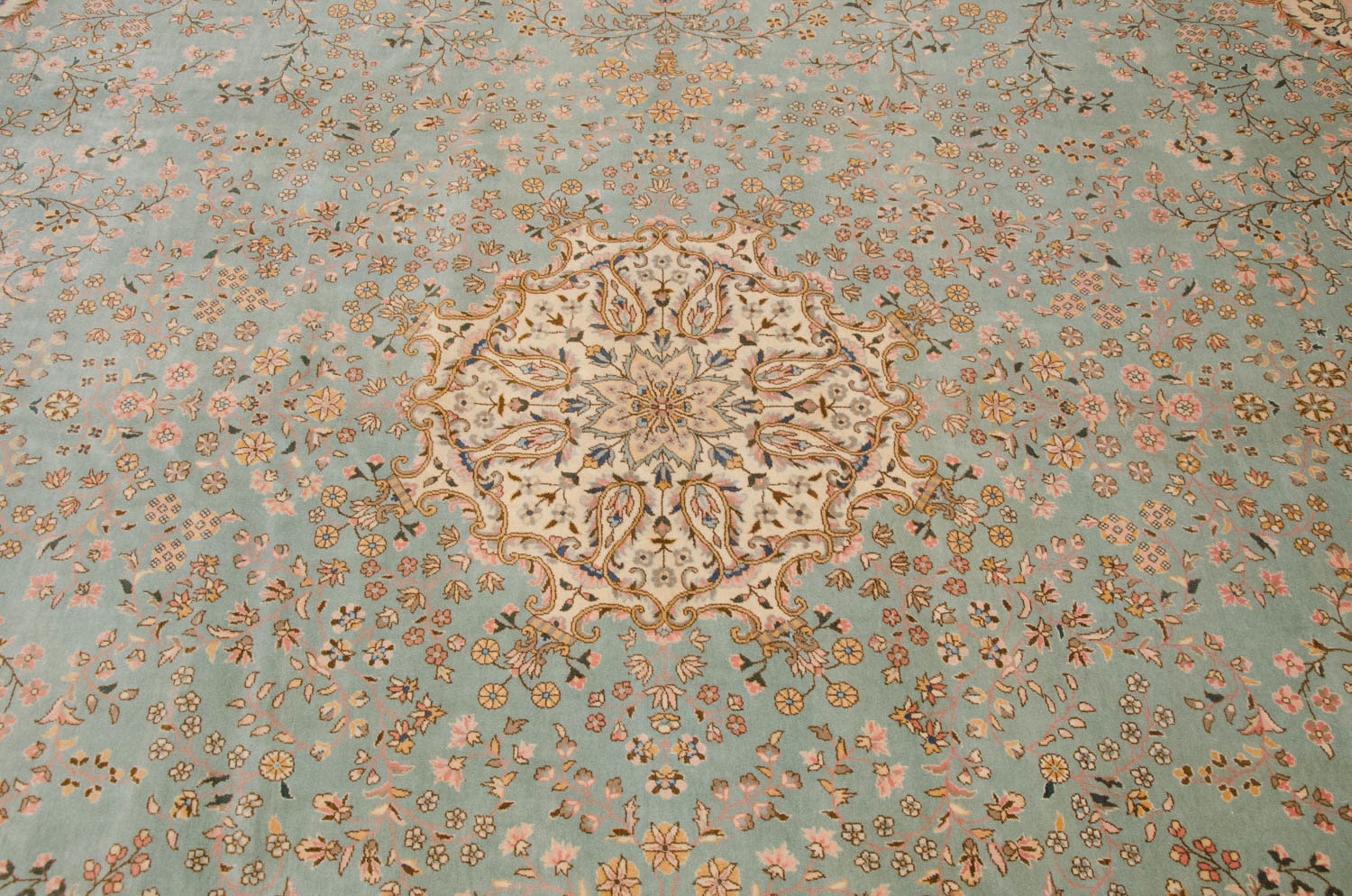 12x14 Vintage Fine Bulgarian Kerman Design Square Carpet by Old New House® - product image 13 for Resin Society