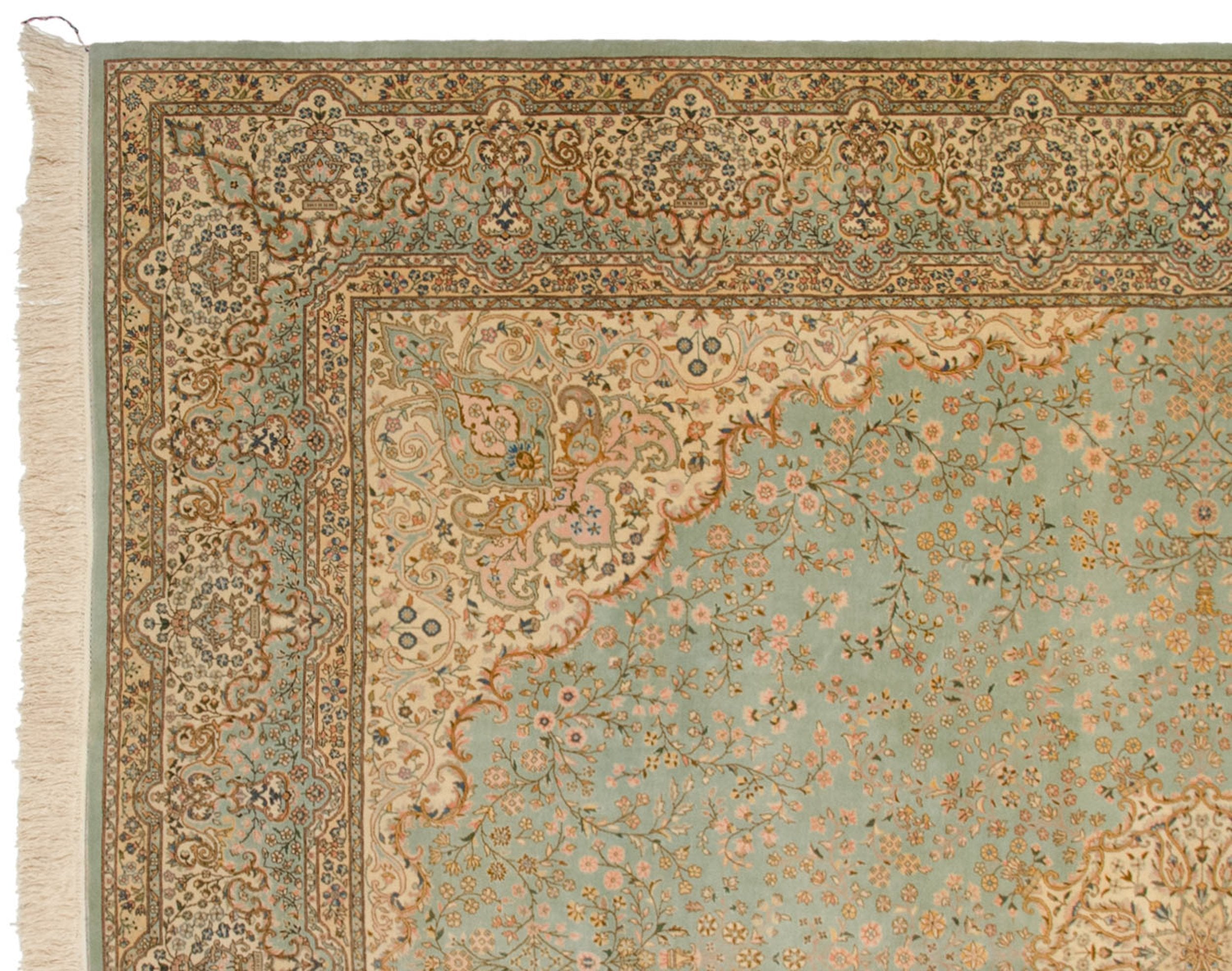 12x14 Vintage Fine Bulgarian Kerman Design Square Carpet by Old New House® - product image 16 for Resin Society