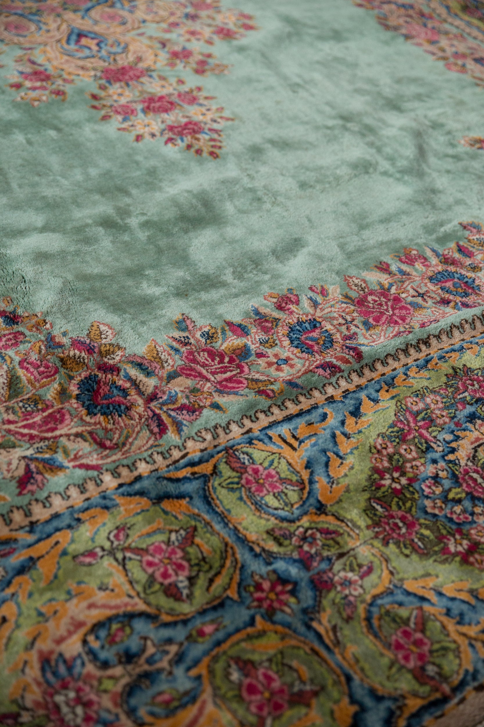 9.5x13.5 Vintage Kerman Carpet by Old New House® - product image 8 for Resin Society