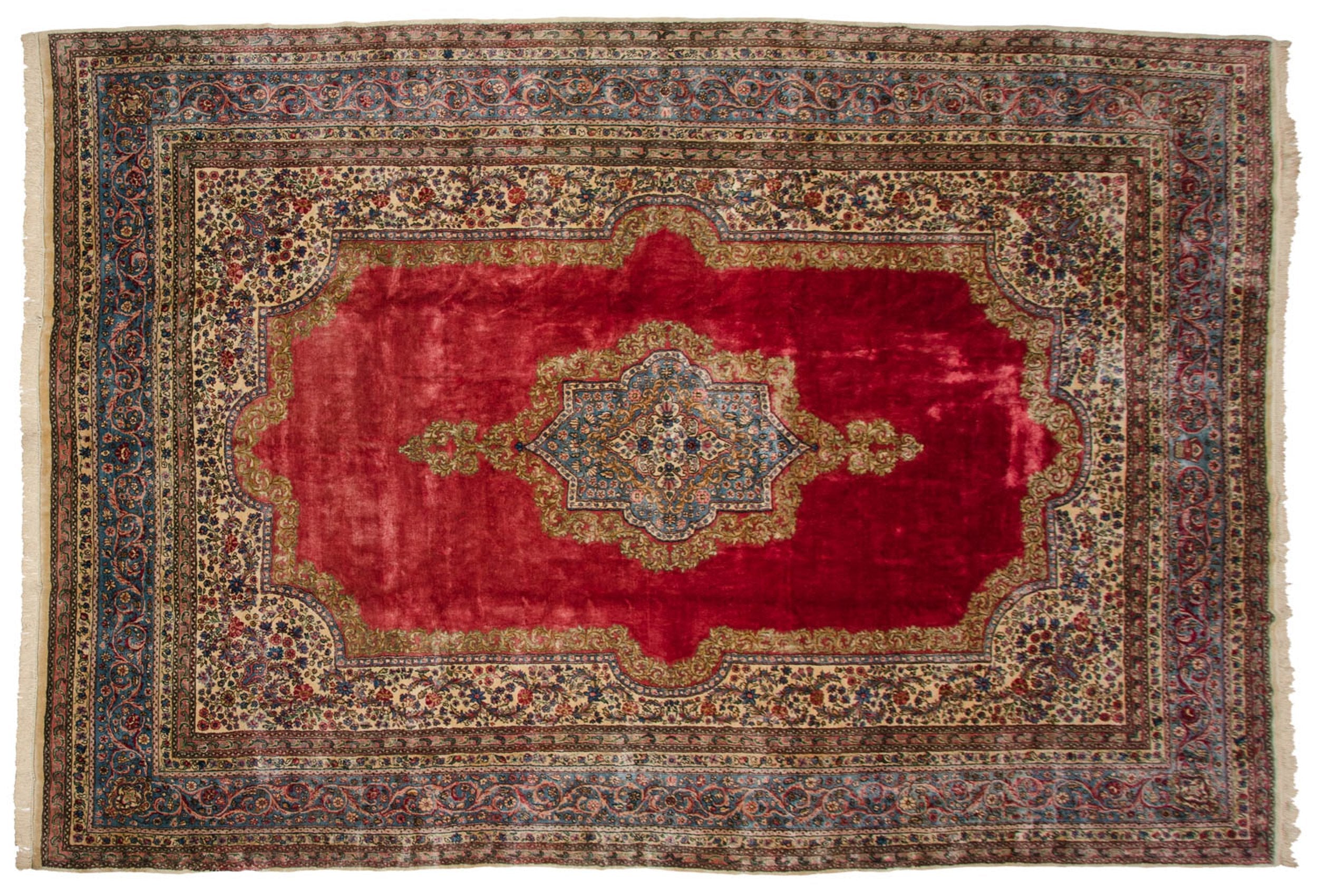 10x14.5 Vintage Fine Cyrus Crown® Kerman Carpet by Old New House® - product image 2 for Resin Society
