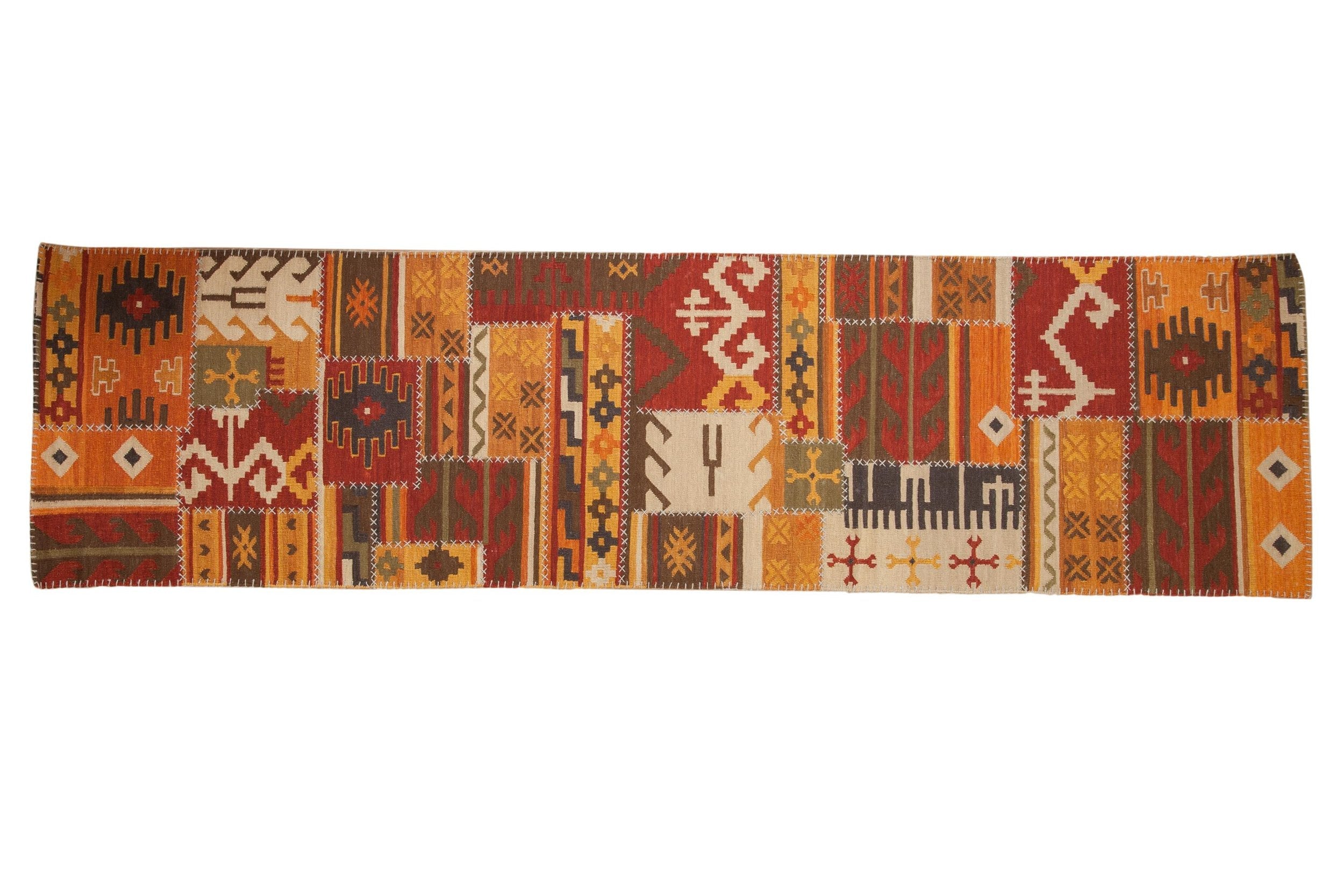 3x11.5 New Patchwork Kilim Rug Runner