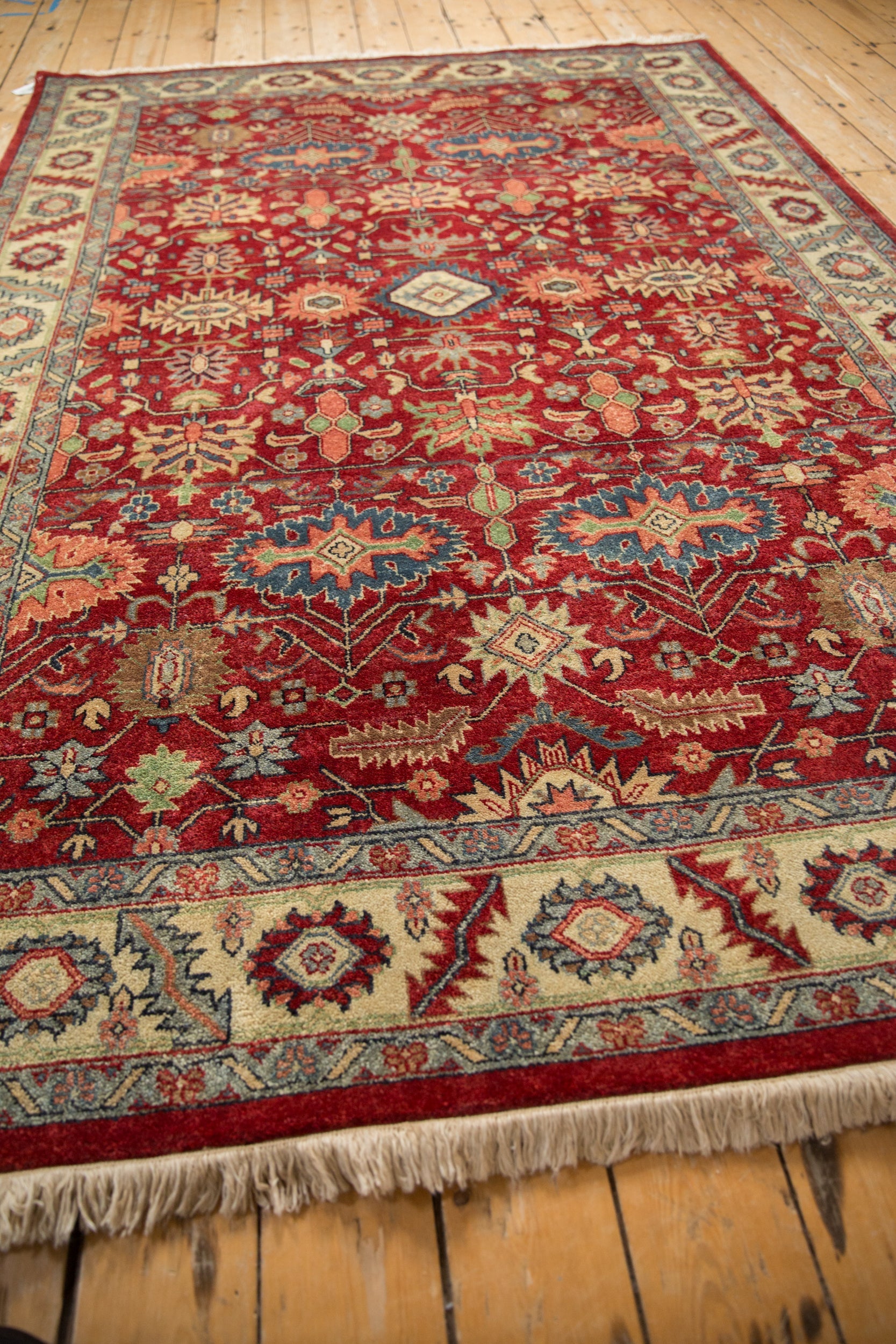 6x9 Vintage Indian Heriz Design Carpet by Old New House® - product image 6 for Resin Society