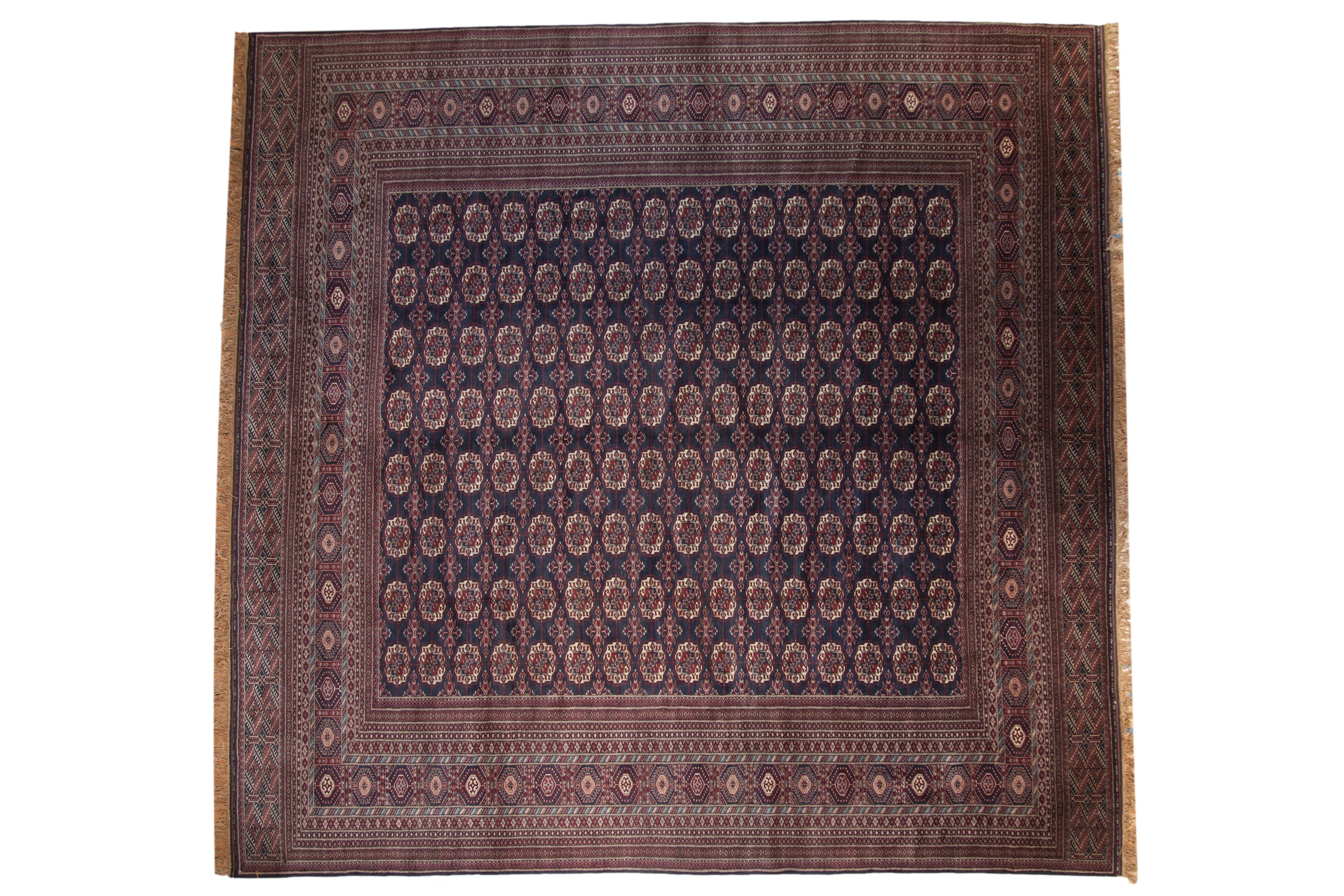 12x12.5 Vintage Fine Bokhara Square Carpet by Old New House® - main product image for Resin Society