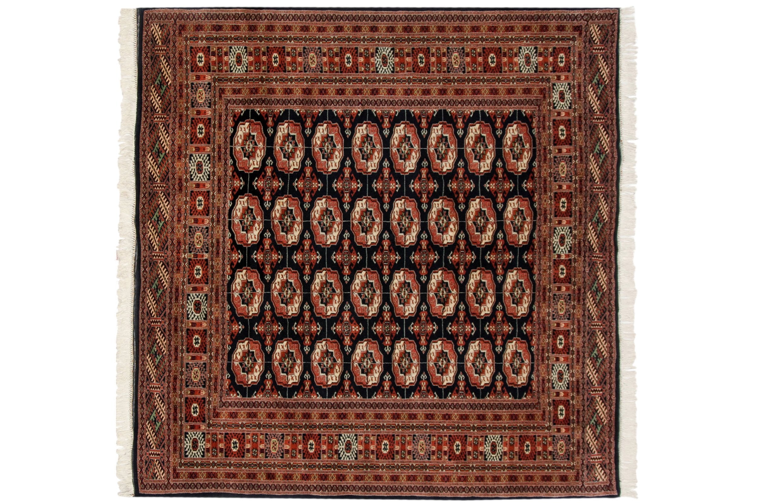 5.5x6 Vintage Fine Bokhara Square Carpet by Old New House® - main product image for Resin Society