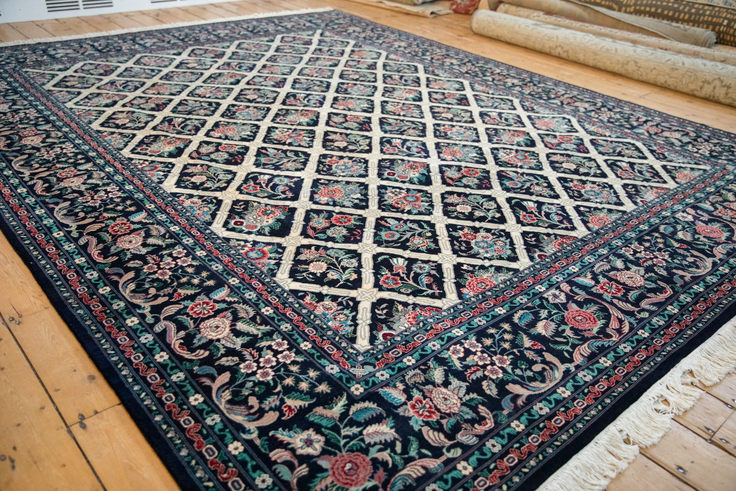 9x11.5 Vintage Pakistani Savonnerie Design Carpet by Old New House® - product image 3 for Resin Society