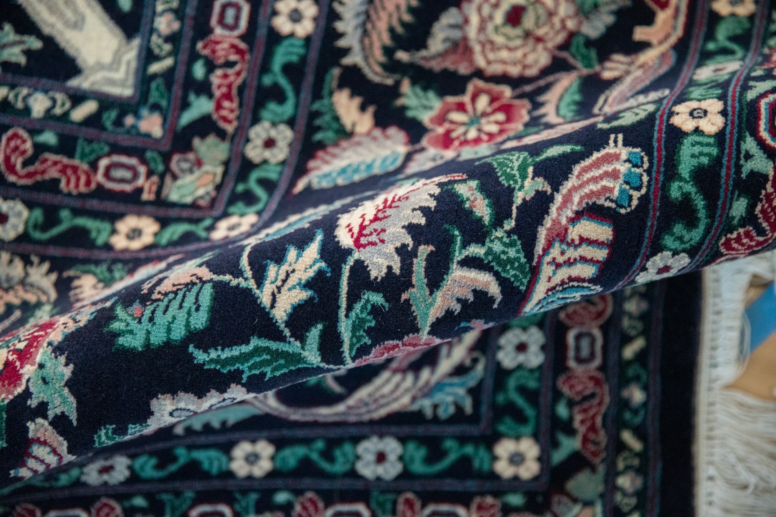 9x11.5 Vintage Pakistani Savonnerie Design Carpet by Old New House® - product image 8 for Resin Society