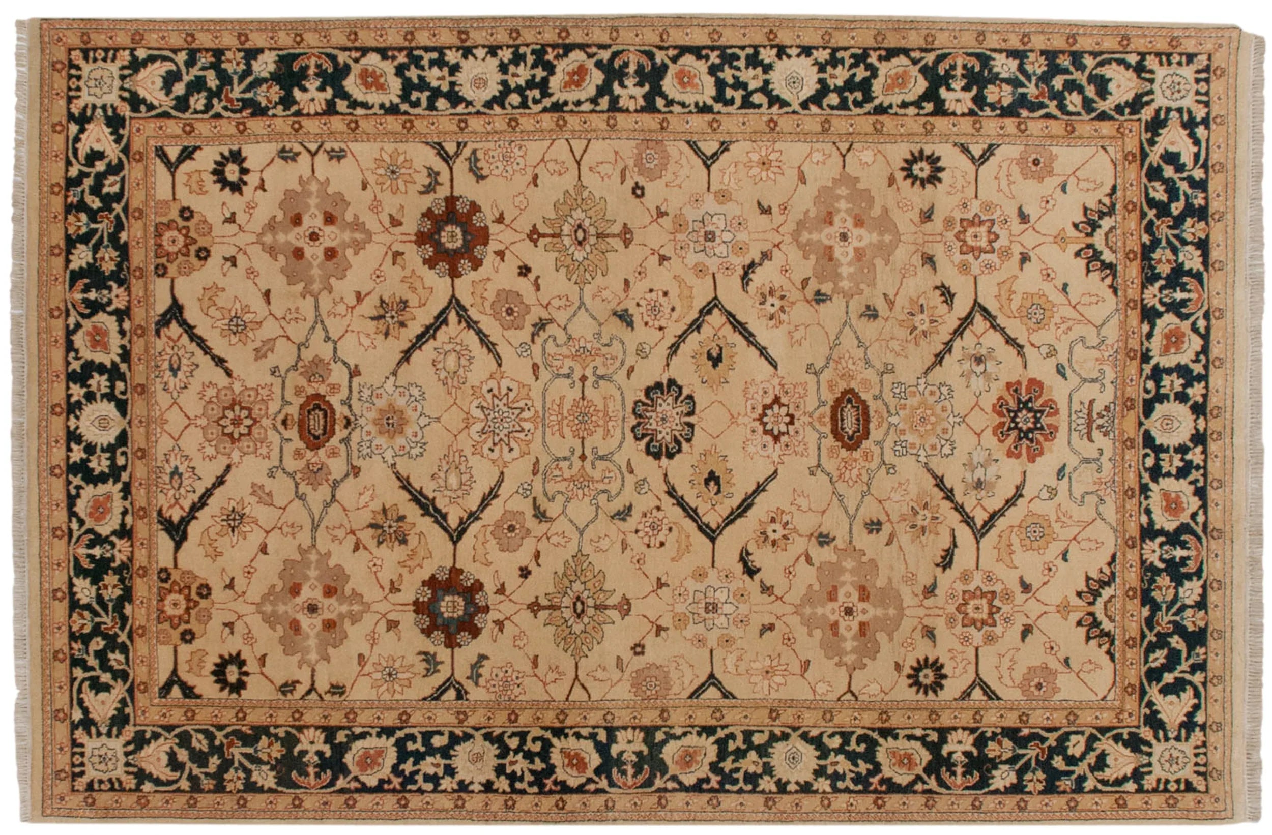 6x9.5 Vintage Indian Bijar Design Carpet by Old New House® - main product image for Resin Society