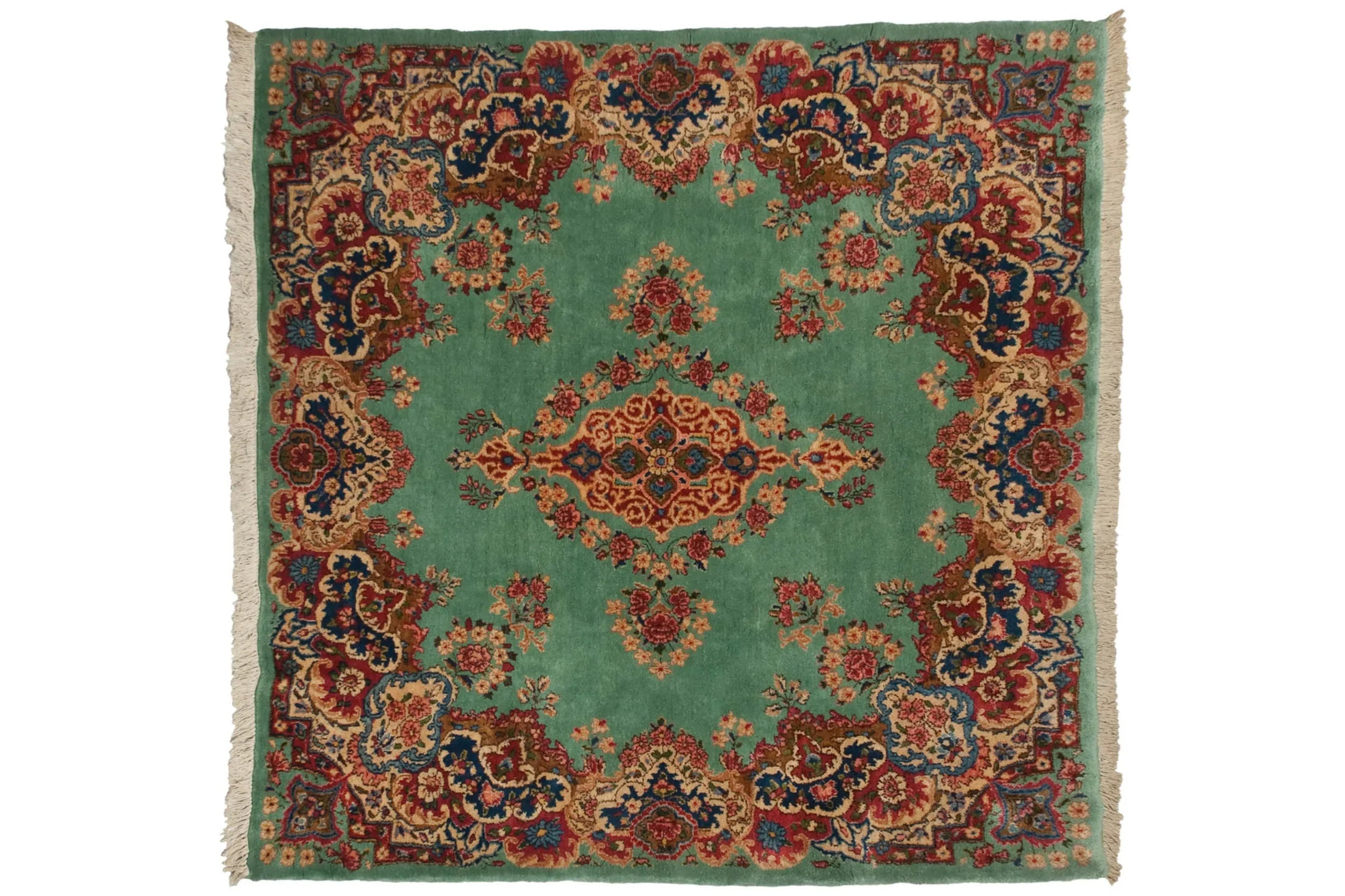 4.5x5 Vintage Kerman Square Rug by Old New House® - main product image for Resin Society
