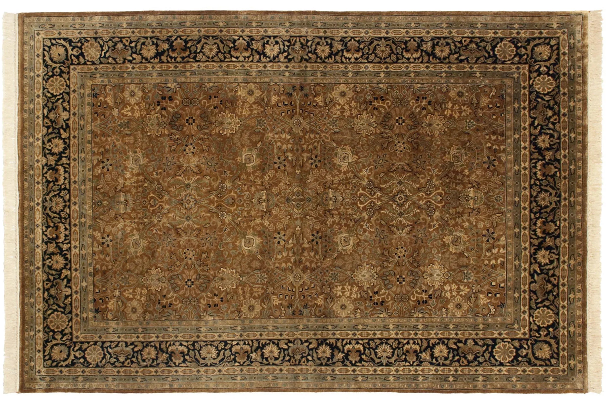 6x9 Vintage Indian Tabriz Design Carpet by Old New House® - main product image for Resin Society