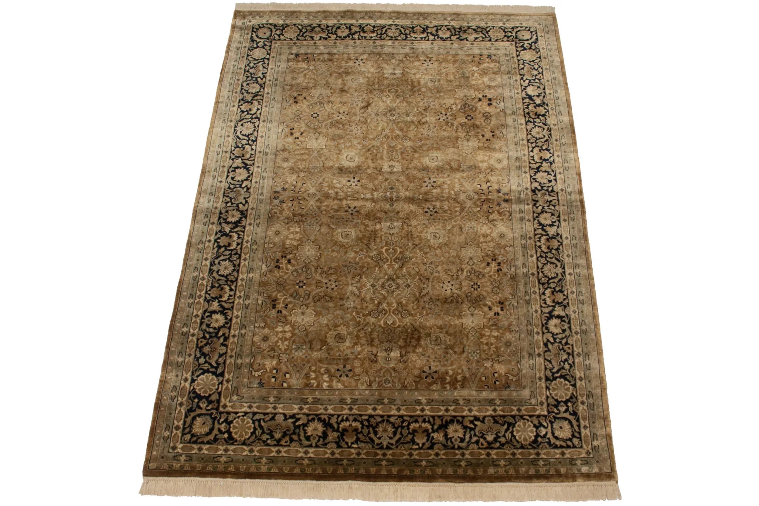 6x9 Vintage Indian Tabriz Design Carpet by Old New House® - product image 9 for Resin Society