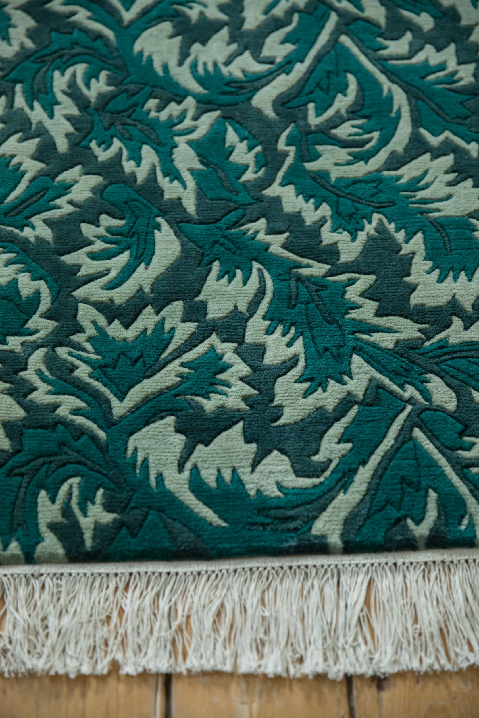 3x7.5 Vintage Contemporary Indian William Morris Design Rug Runner by Old New House® - product image 8 for Resin Society