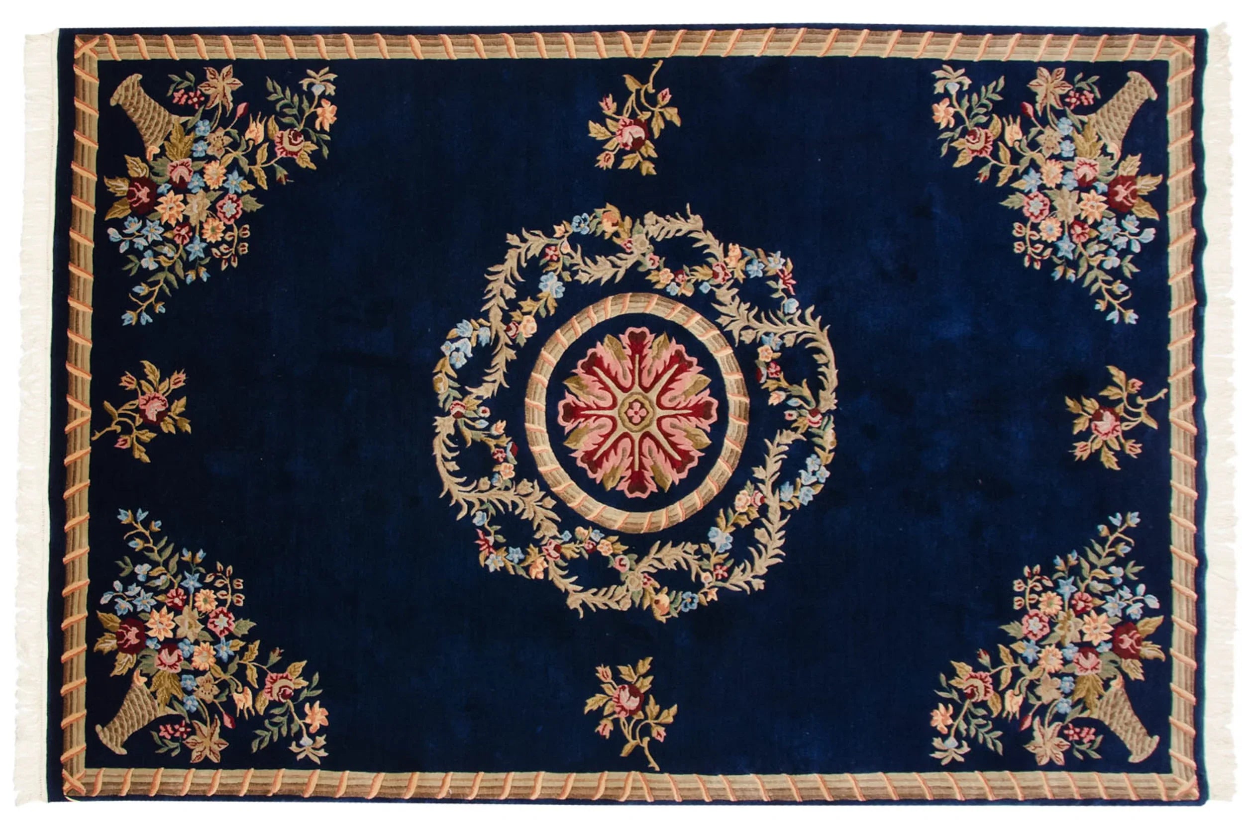 6x9 Vintage Indian Aubusson Design Carpet by Old New House® - product image 2 for Resin Society